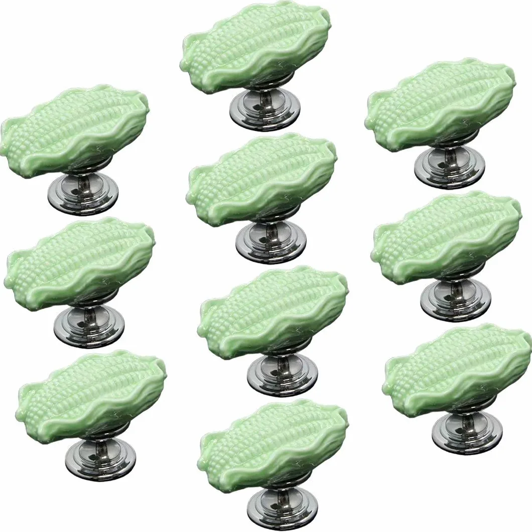 10 pomelli per armadietti in ceramica, maniglie per mobili da cucina, maniglie per cassetti, maniglie per porte e armadi, maniglie per cassetti, decorazioni per la casa (verde)