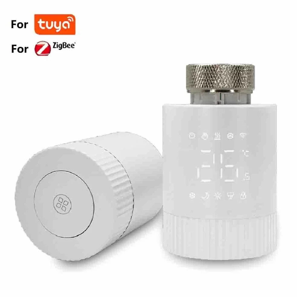 Valvola termostatica intelligente per radiatore zigbee con display a LED, TRV programmabile per riscaldamento a risparmio energetico, controllo remoto della temperatura tramite app tuya, M30 x 1,5