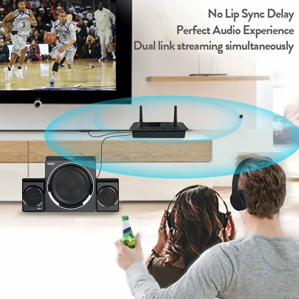 1Mii B03 Bluetooth 5.0 Trasmettitore e Ricevitore, Trasmettitore Ricevitore Bluetooth 5.0 aptX HD Adattatore Bluetooth Bassa Latenza per TV PC Stereo Sistema Audio Wireless Ottico Digital RCA AUX