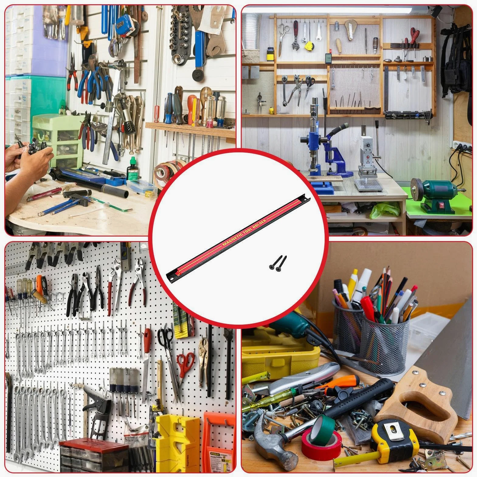 Barra degli attrezzi magnetica, organizer per utensili magnetico | porta attrezzi da parete di grande capacità, organizer per attrezzi per officina, officina, riparazione auto, casa