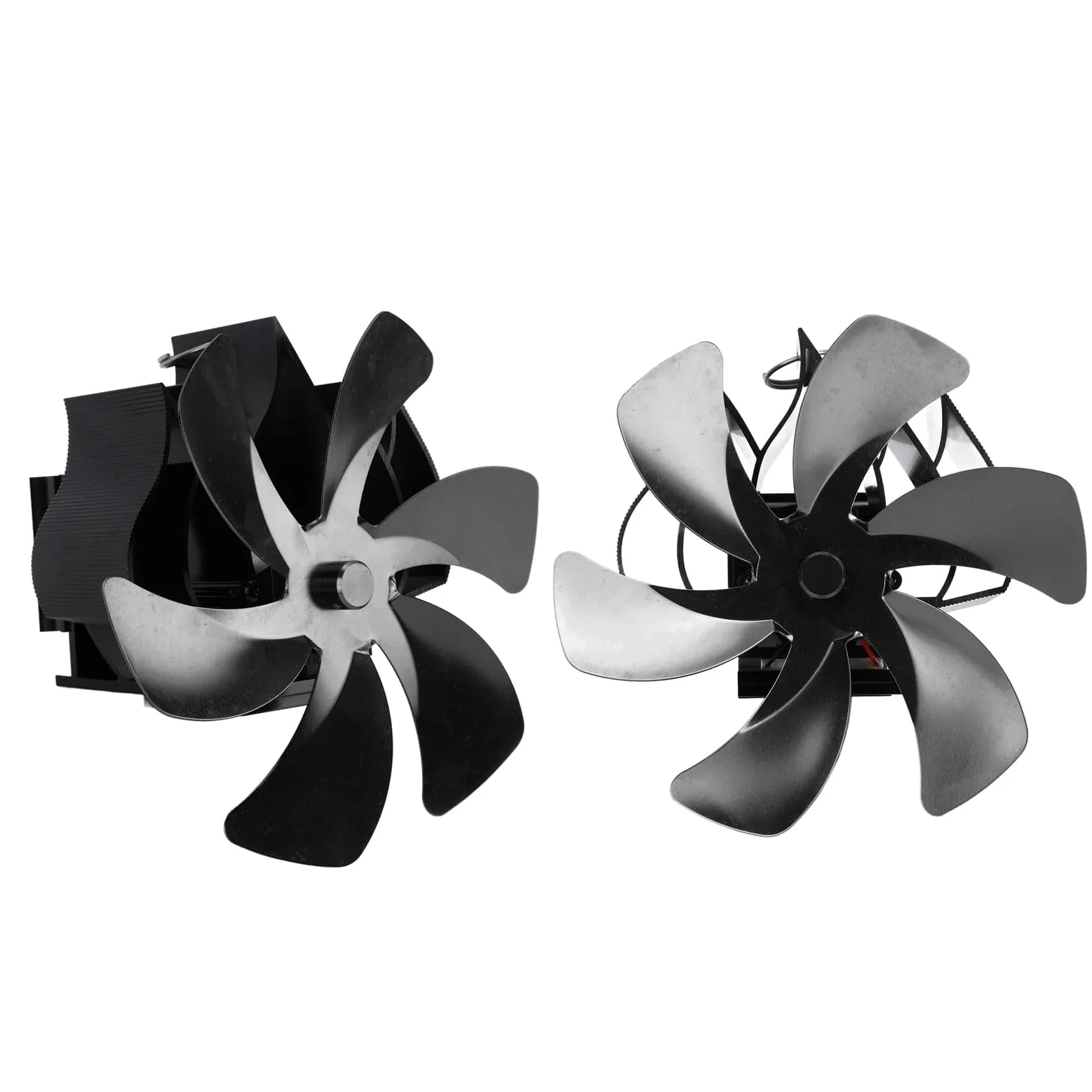 Yosoo Health Gear Ventilatore per Stufa a Legna, Ventilatore per Camino con Tubi in Lega di Alluminio con 6 Pale, Design Sospeso Alimentato a Calore, Circolazione dell'Aria a Basso Rumore per (BLACK)