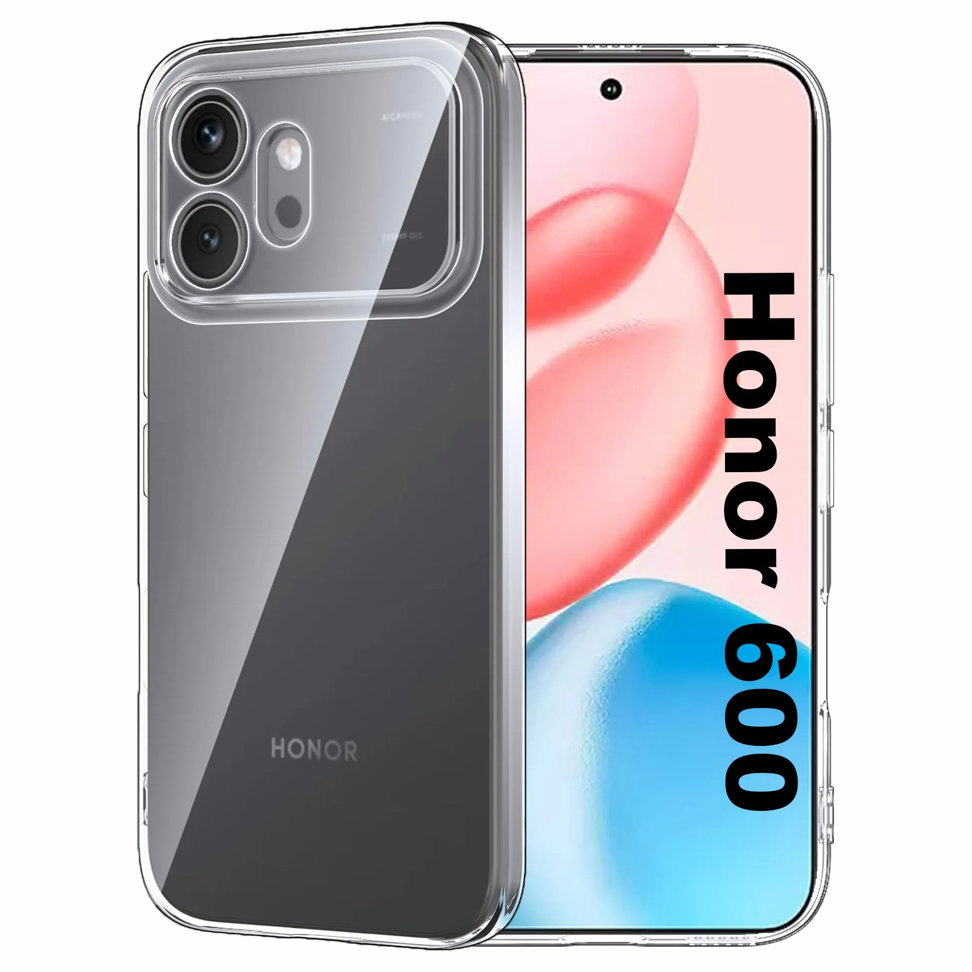 FDHYFGDY Cover per Honor 600 5G Custodia per Telefono, Anti-ingiallimento Antiurto Trasparente con Custodia Protettiva, Ultra Sottile Morbido in TPU Custodia Protettiva