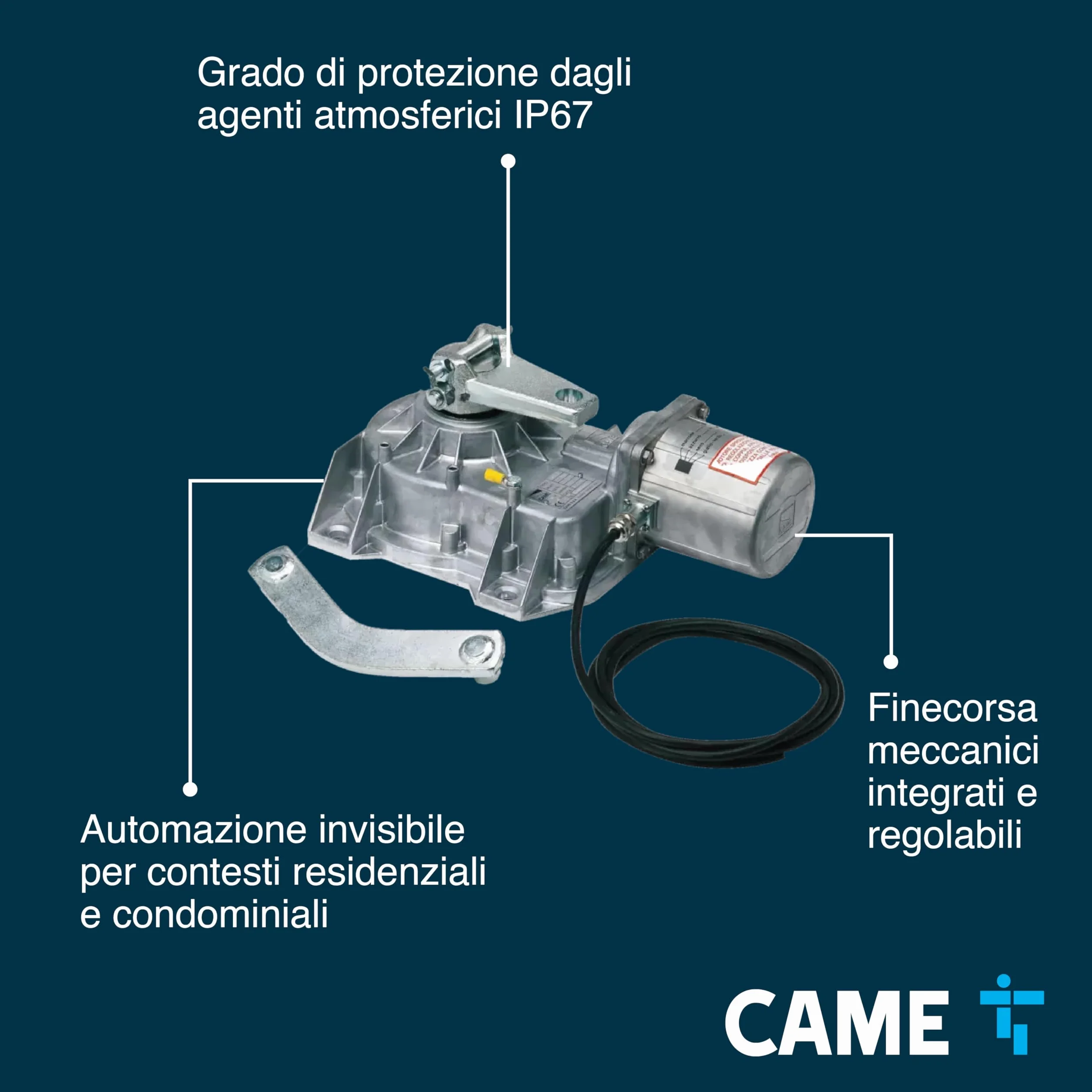 CAME Motoriduttore interrato FROG-A 230V irreversibile fermo anta chiusura regolabile per automazione cancelli battente 3,5 m 400 kg
