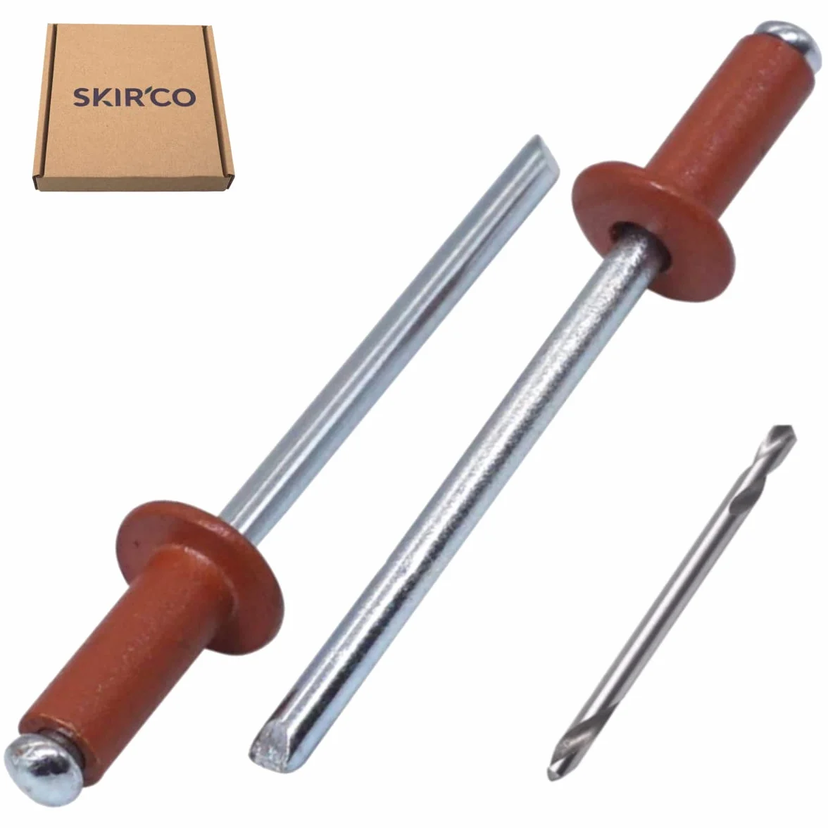 SKIR'CO Rivetti ciechi verniciati 4,0 x 10 mm, Rivetti Pop alluminio, punta trapano inclusa, 100 pz