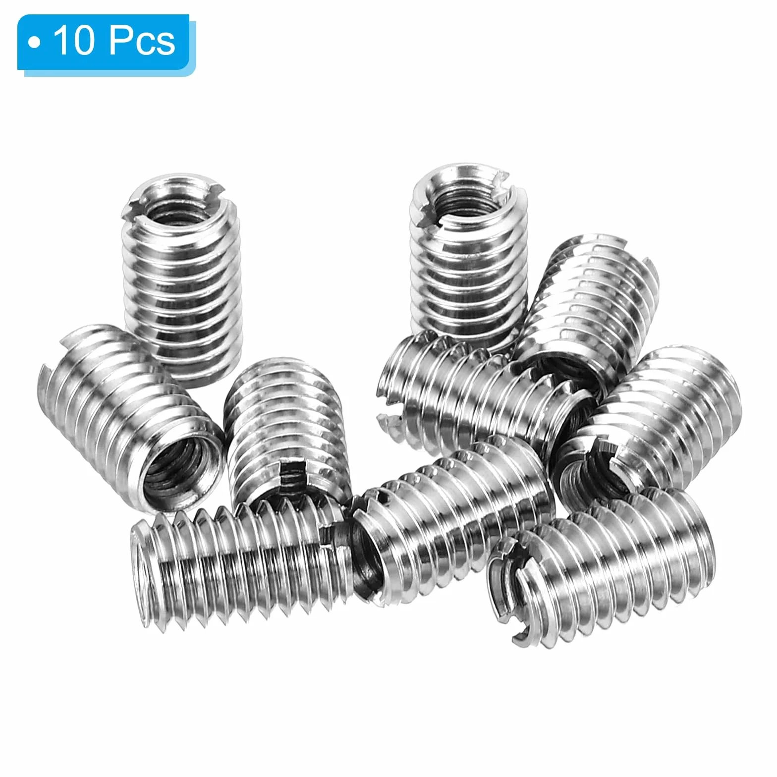 PATIKIL Inserti Filettati Adattatori Riduzione Dado, 10pz M6*1 Maschio a M4*0,7 Femmina Riparazione Inserto Dado Vite Inserto Filettato Autofilettante Acciaio Inossidabile 10mm