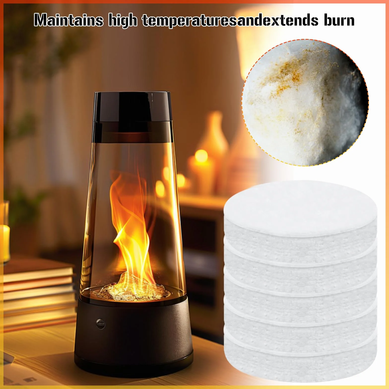 Lana ceramica per bioetanolo, ovatta camino, spugna in ceramica, lana etanolo, caminetto bioetanolo, camera combustione (bianco)