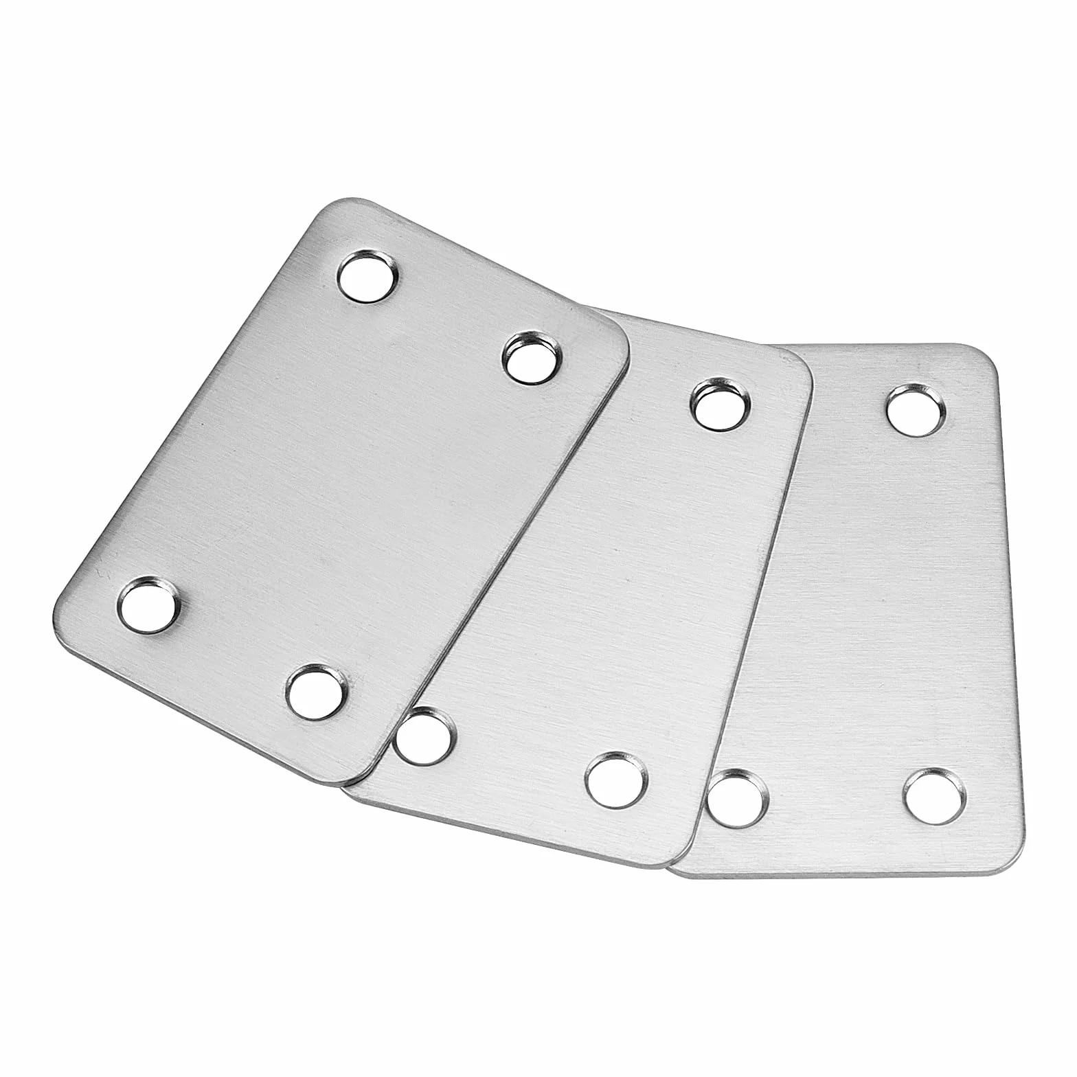 MUKCHAP 24 piastre di giunzione piatte in acciaio inox, 60 x 38 x 1,5 mm, con 96 viti, staffe piatte forate, staffa di supporto dritta piatta in metallo per legno, mobili