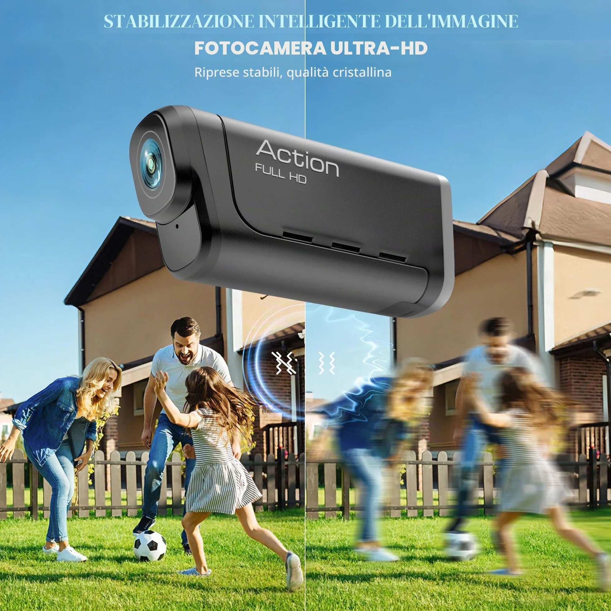 Dashcam Moto 4K+1080P, Doppia Telecamera, Impermeabile IP65, F2,2 Visione Notturna, Action Cam Moto con WiFi GPS, Mini Telecamera con HDR & APP Per Bicicletta