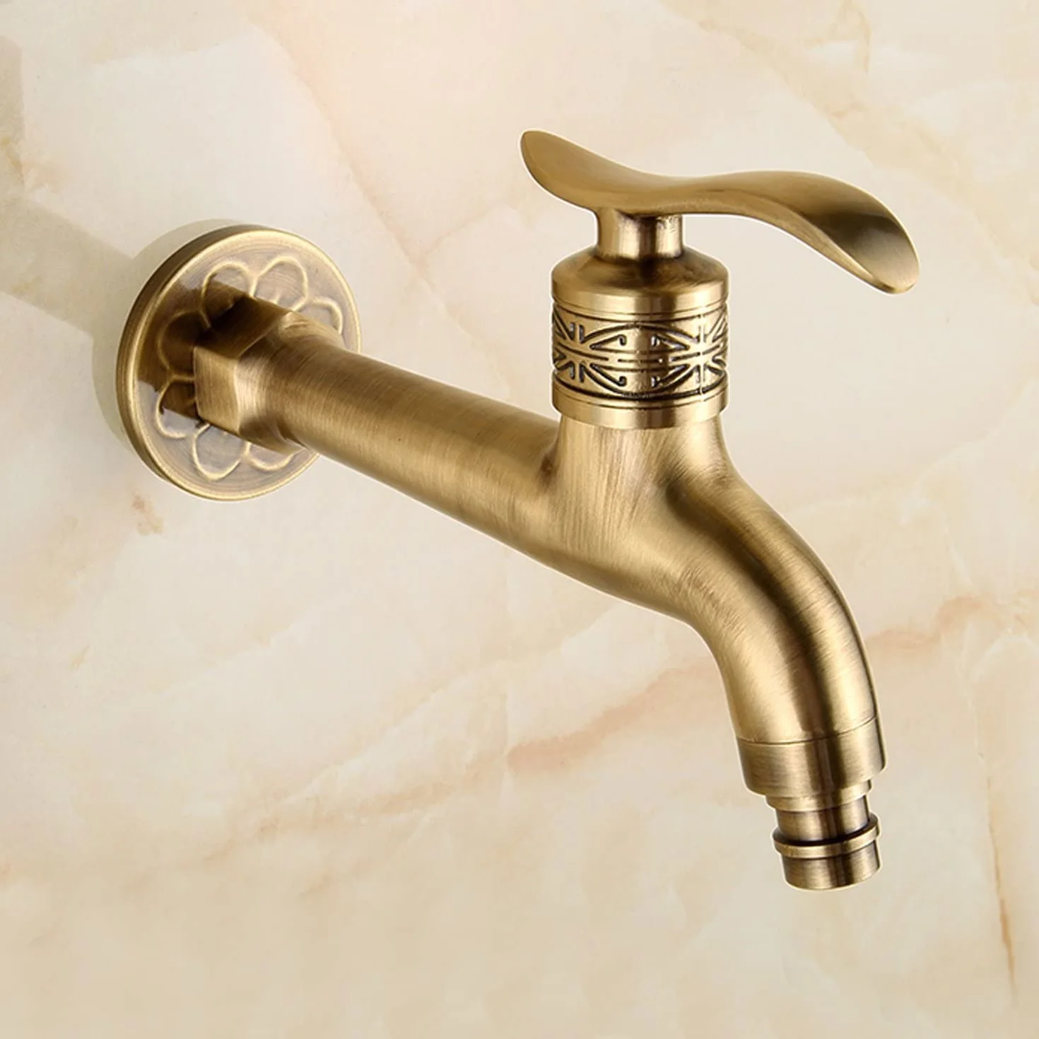 Lungo Manico in Ottone Antico Rubinetto Acqua Fredda Rubinetto Bagno Mop Piscina Lavatrice Giardino Decorativi Rubinetti Tubo da Giardino