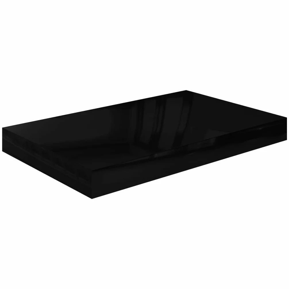 Scaffalature, mensole da parete e sporgenze, 4 pezzi, nero lucido, 40 x 23 x 3,8 cm MDF