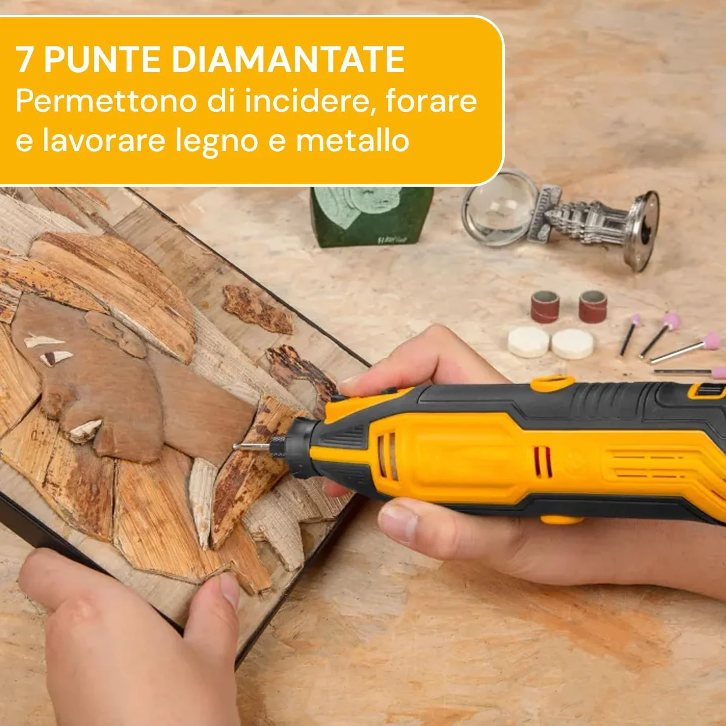 Avilia Set Valigetta Accessori Levigatura Lucidatura per Mini Smerigliatrice 250 Utensili Multifunzione