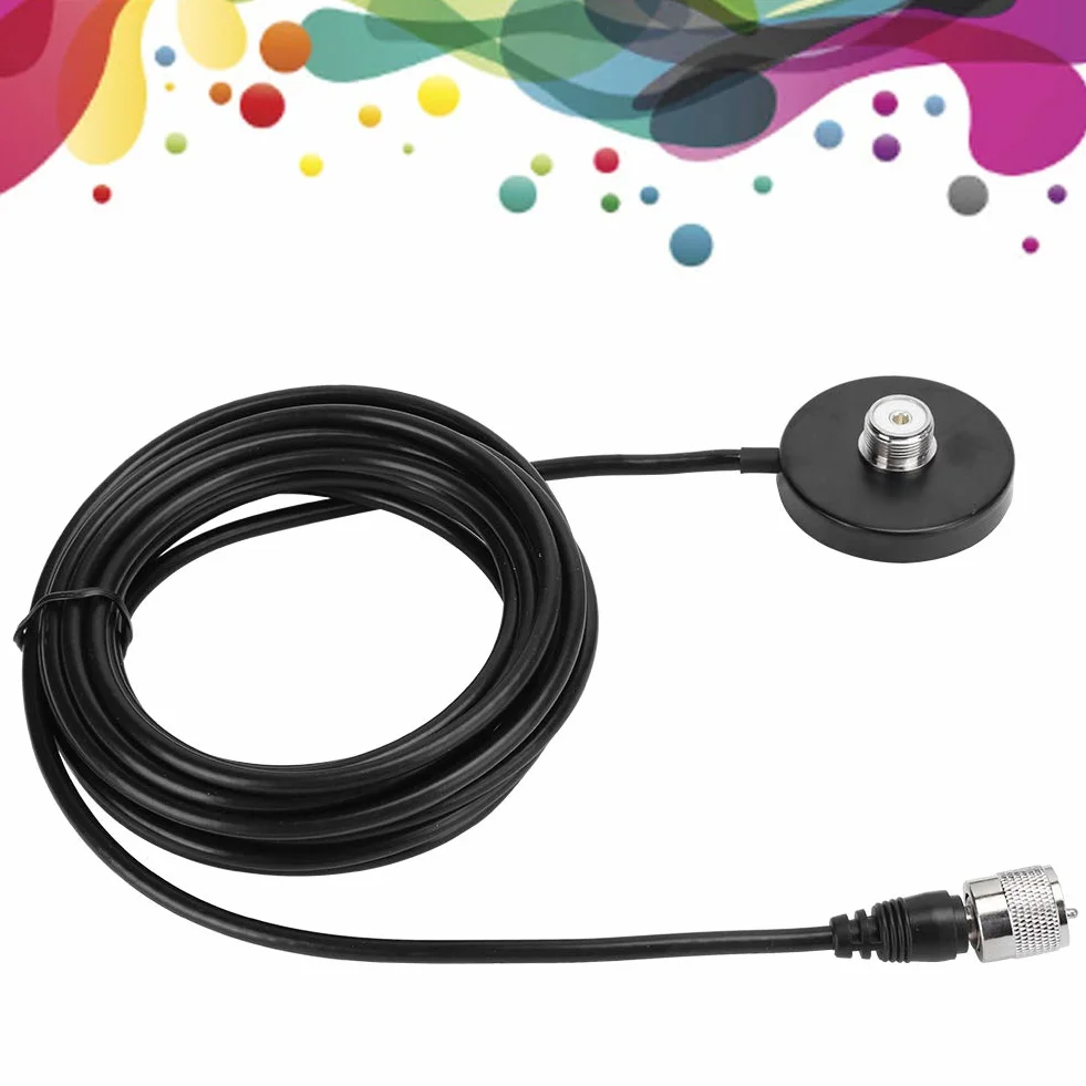 Queen.Y Base Magnetica per Antenna Radio Mobile, Supporto Resistente UHF con PL-259 a SO-239, 5M Cavo per Radio