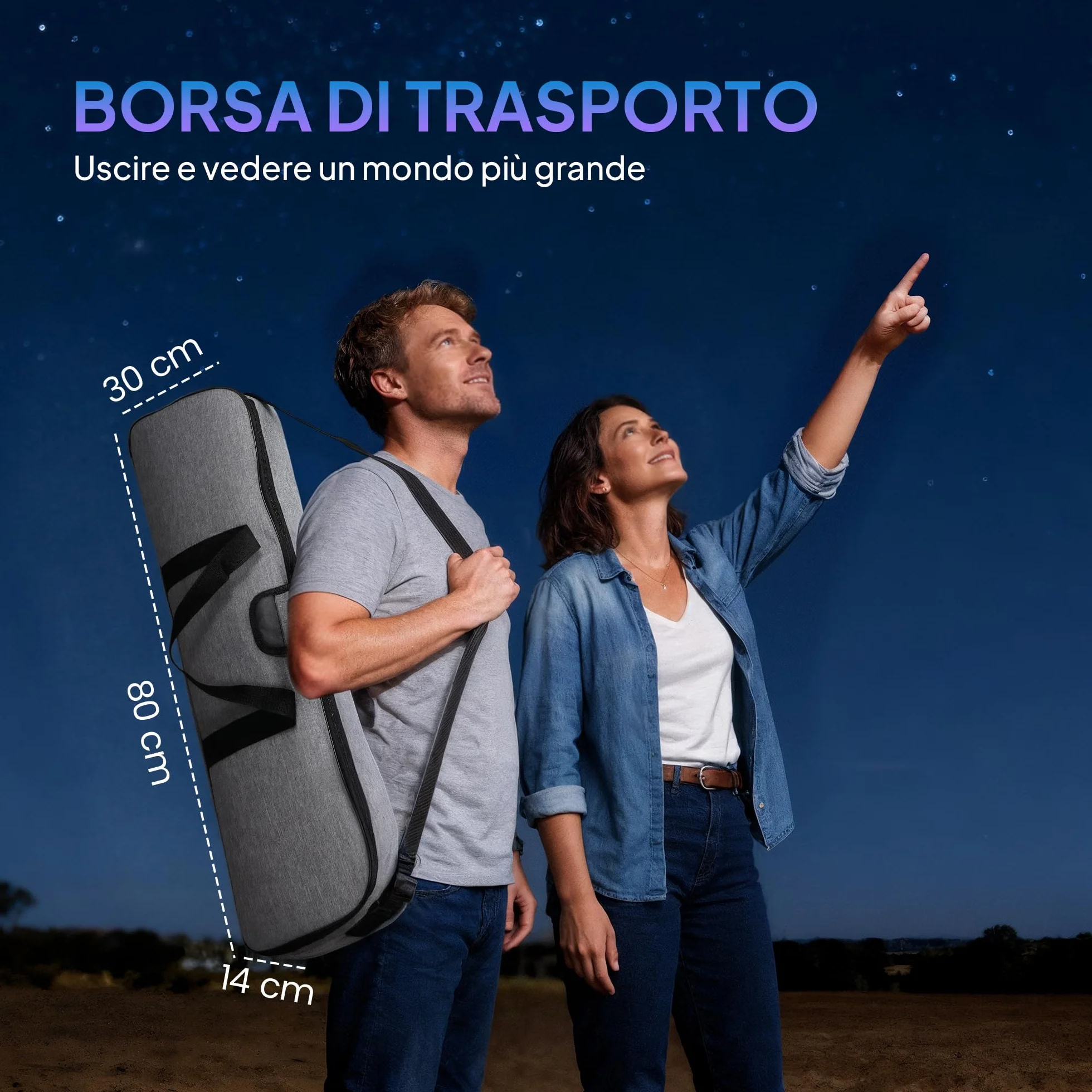 Outsunny Telescopio Astronomico con 80mm Apertura/500mm, 40X/16X Telescopio Rifrattore Portatile con Adattatore Telefono, Borsa da trasporto, Treppiede Regolabile in Altezza per Adulti, Bianco e Nero