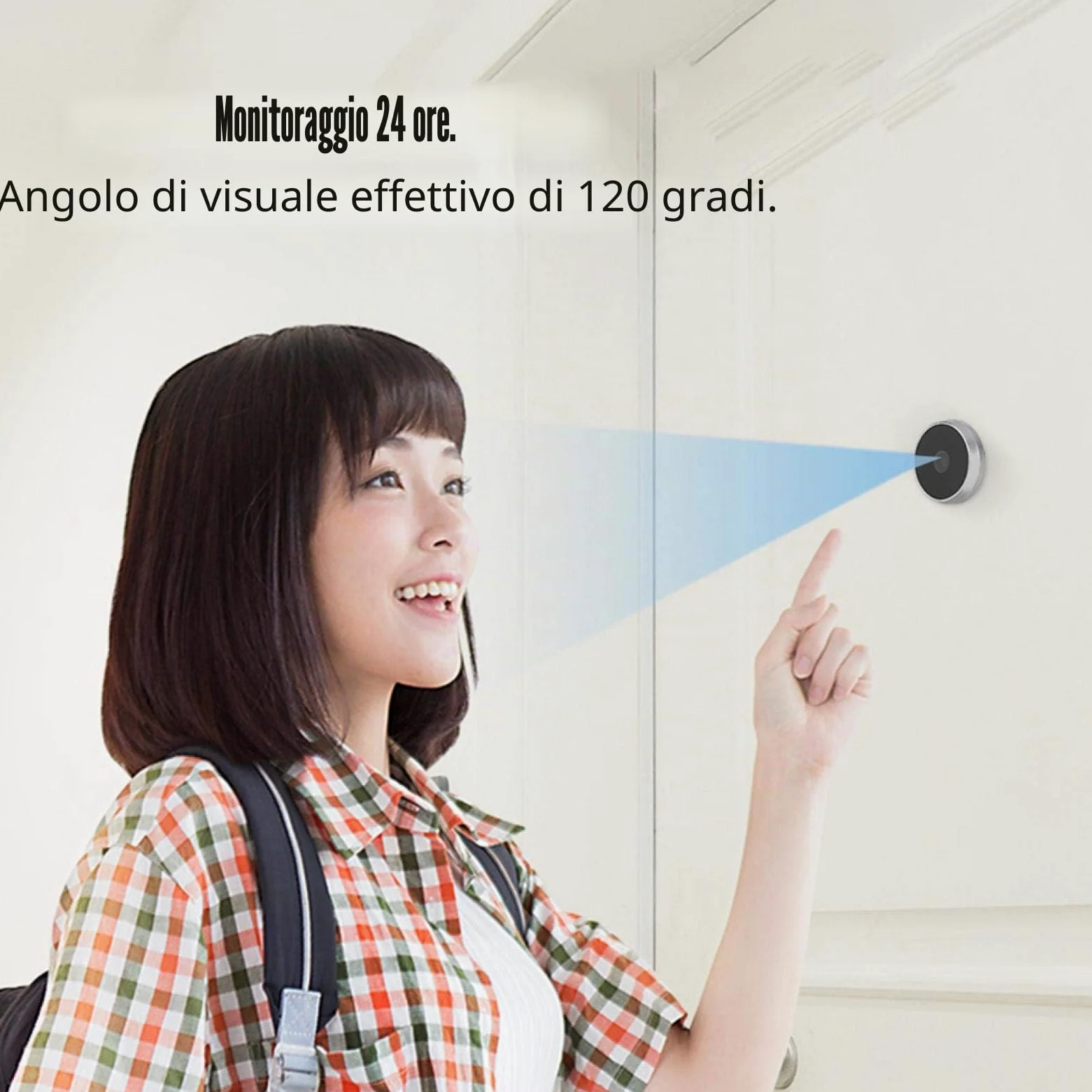 Visore digitale per porta LCD 3,5 ", visore per spioncino 120 gradi Monitoraggio visivo fotografico Videocamera elettronica a occhi di gatto (monitoraggio 24 ore)