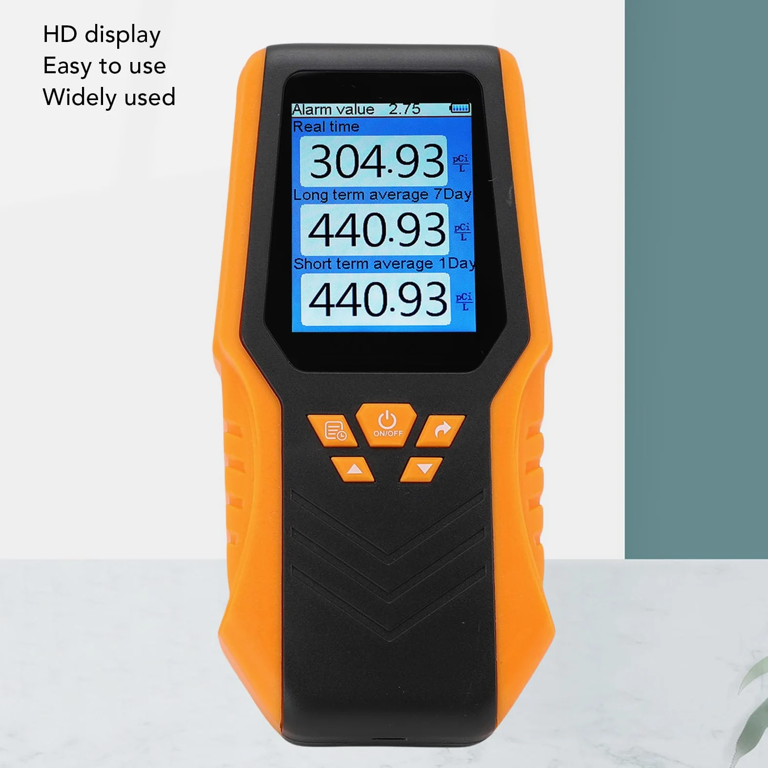 Eujgoov Rilevatore di Radon Letture Digitali, Monitor Portatile con Display LCD per Casa, Ufficio, Scuola, Letture Accurate, Design Compatto, Batteria Ricaricabile
