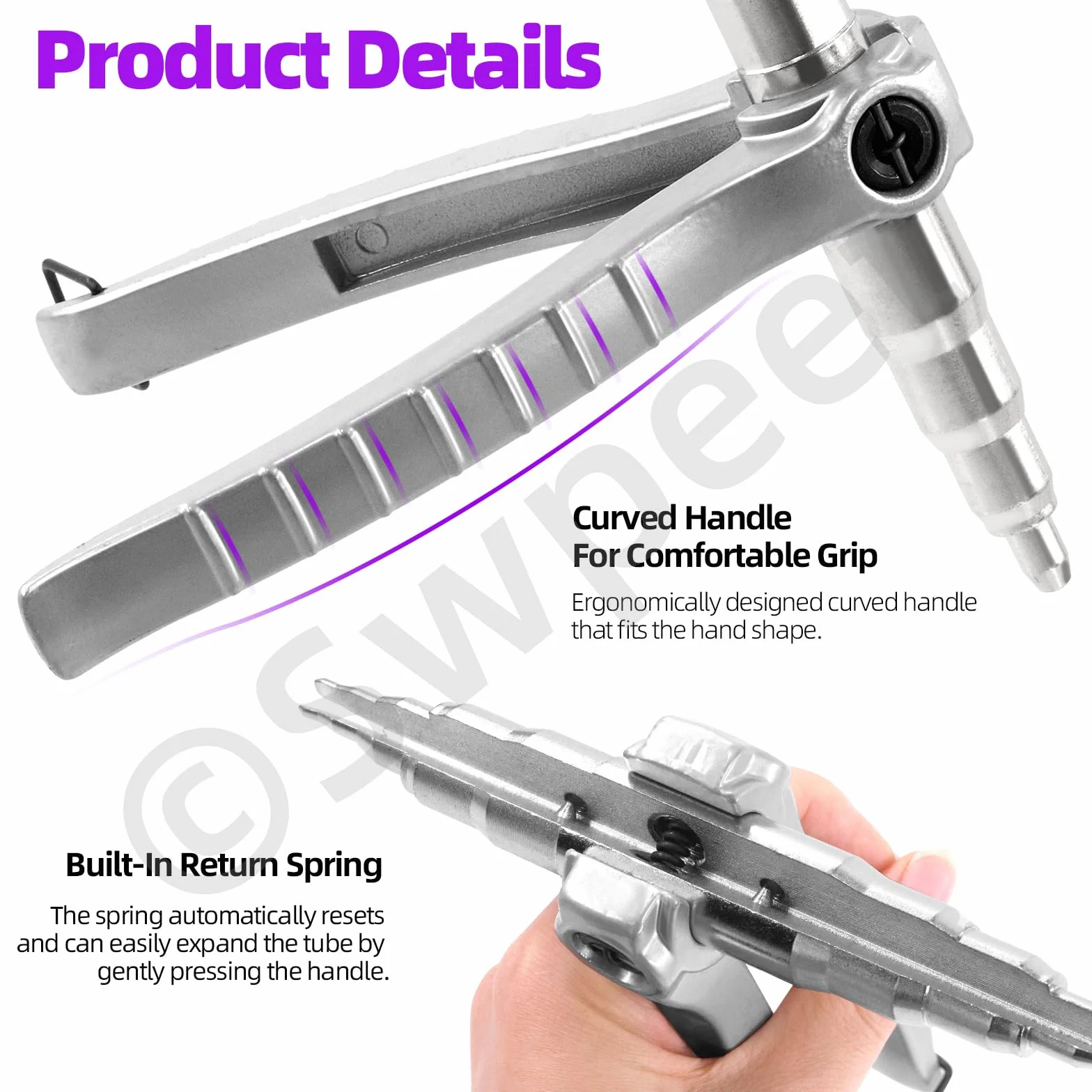 Swpeet 7Pcs Tubo di Rame Tubo Expander Strumento con 1/4 '' 3/8 '' 1/2 '' 5/8 '' 3/4 '' 7/8 '' Expander Drill Bit Assortimento Kit di Espansione Strumento di Refrigerazione Strumenti di Rame Tubo