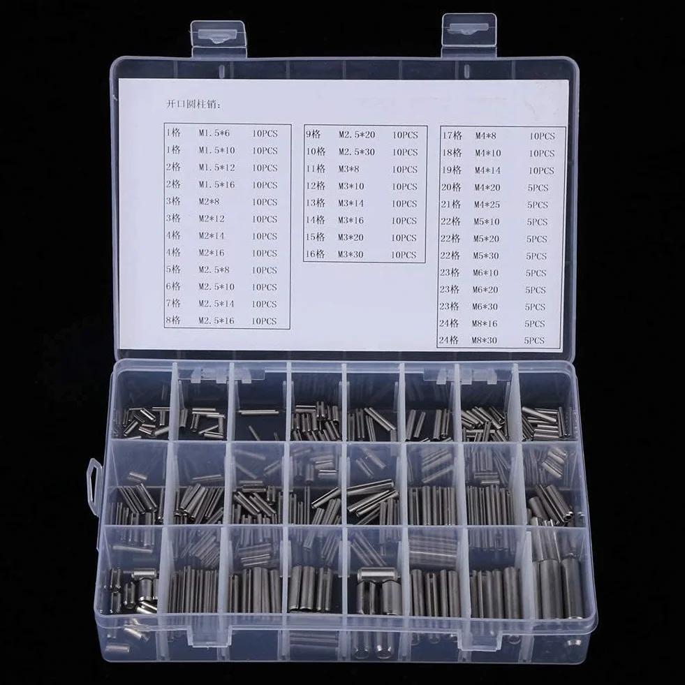 Set di Perni di Tensione Molla in Acciaio Inossidabile M1.5-M8, Spina Elastica 280 Pezzi