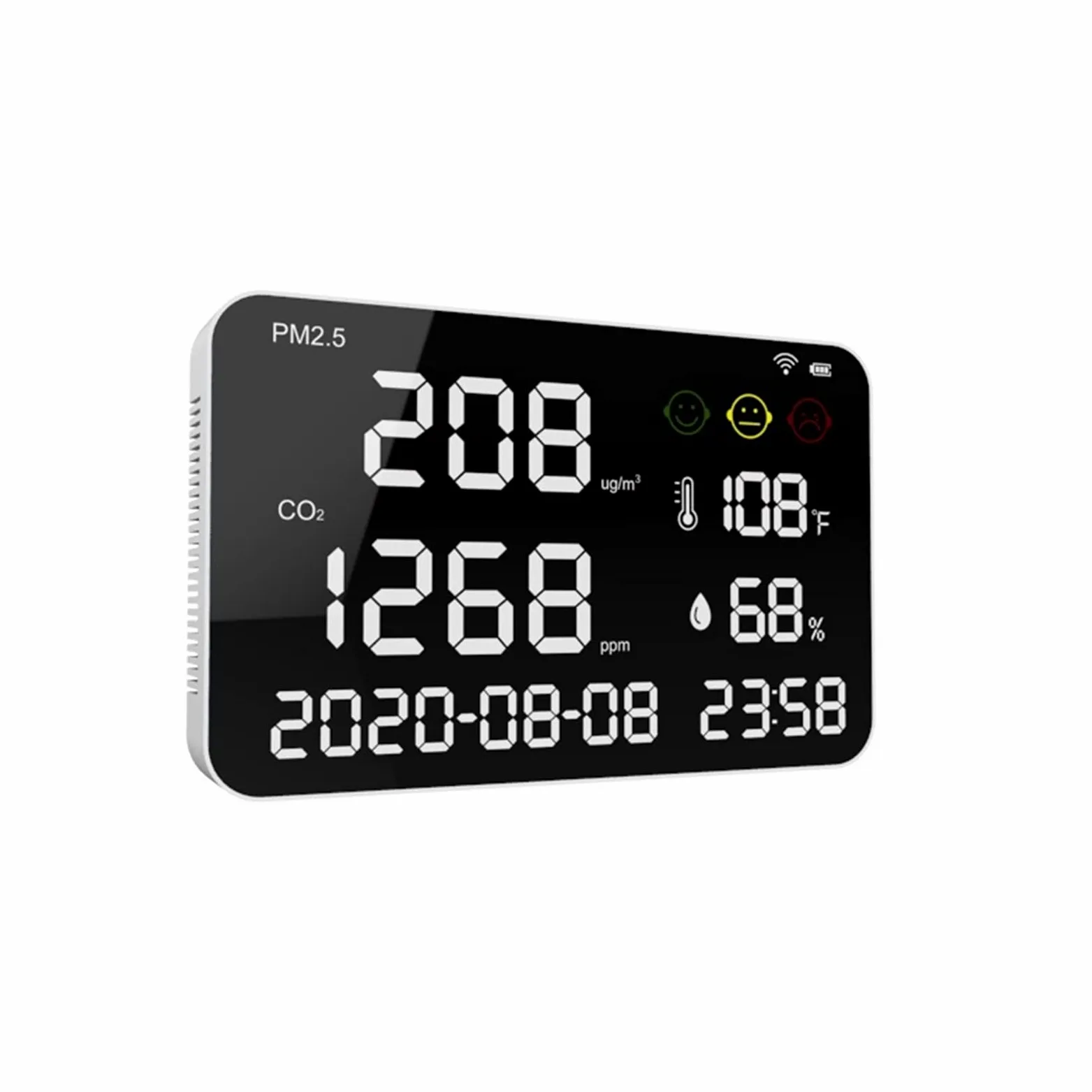 Rilevatore di Gas, Display a grande schermo Europa, America e Giappone Rilevamento anidride carbonica montato a parete CO2. Monitor di concentrazione