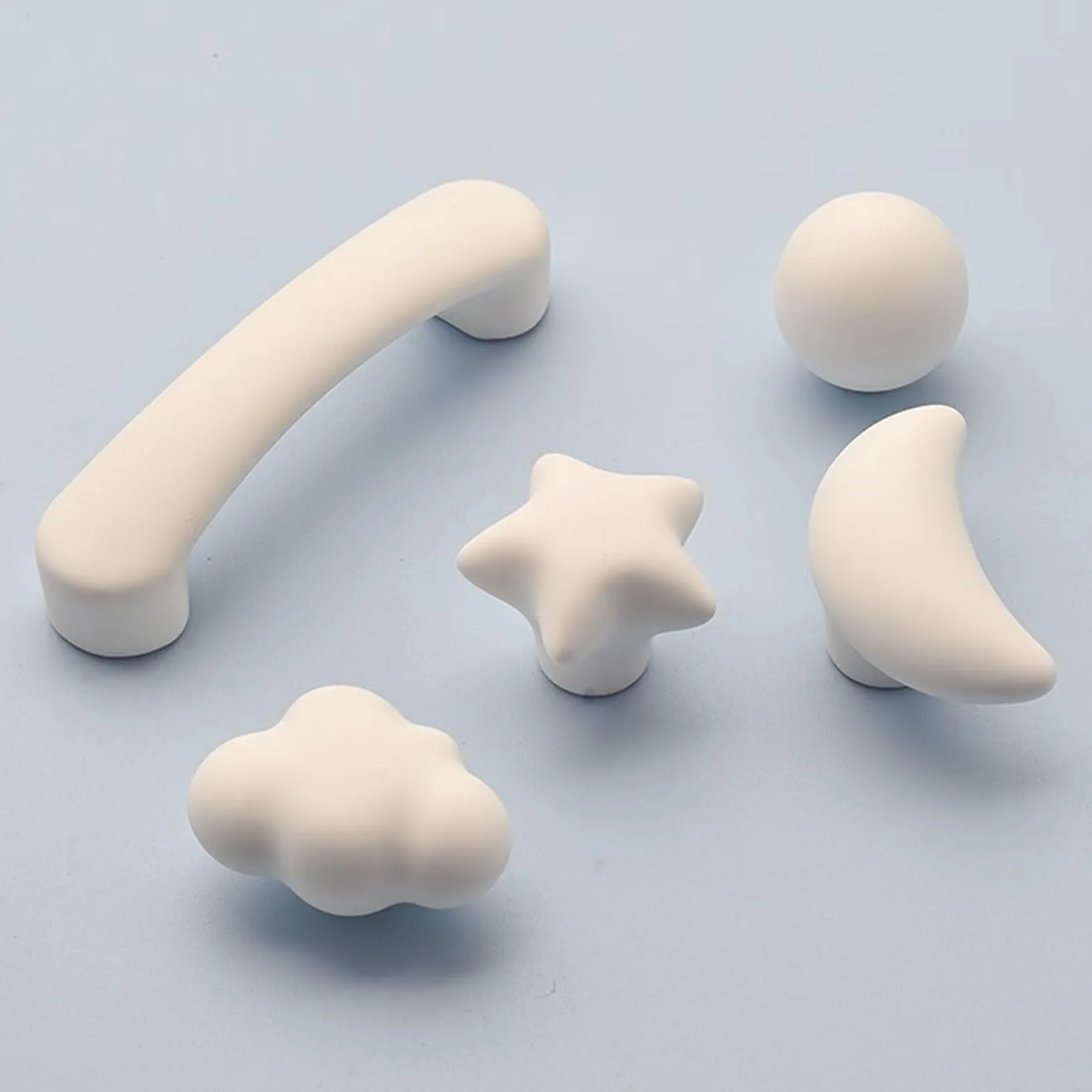 Pomelli in Ceramica a Forma di Nuvola, Maniglie per Cassetti e Porte, Confezione da 8