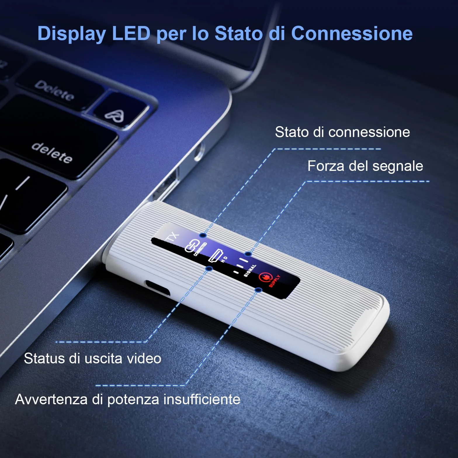ICZI HDMI Wireless Trasmettitore e Ricevitore HDMI Senza Fili Doppia Banda 2.4/5GHz 164FT/50M con LED per Streaming Video Audio File da Laptop, PC a HDTV, Proiettore, Monitor
