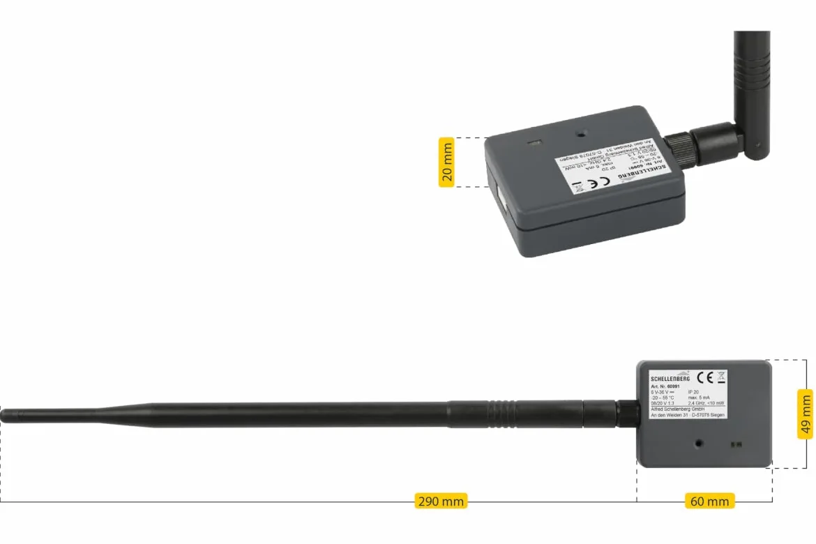 Schellenberg 60991 Apricancello smart PLUS apriporta universale per garage da smartphone con alimentazione esterna e LED, Antracite