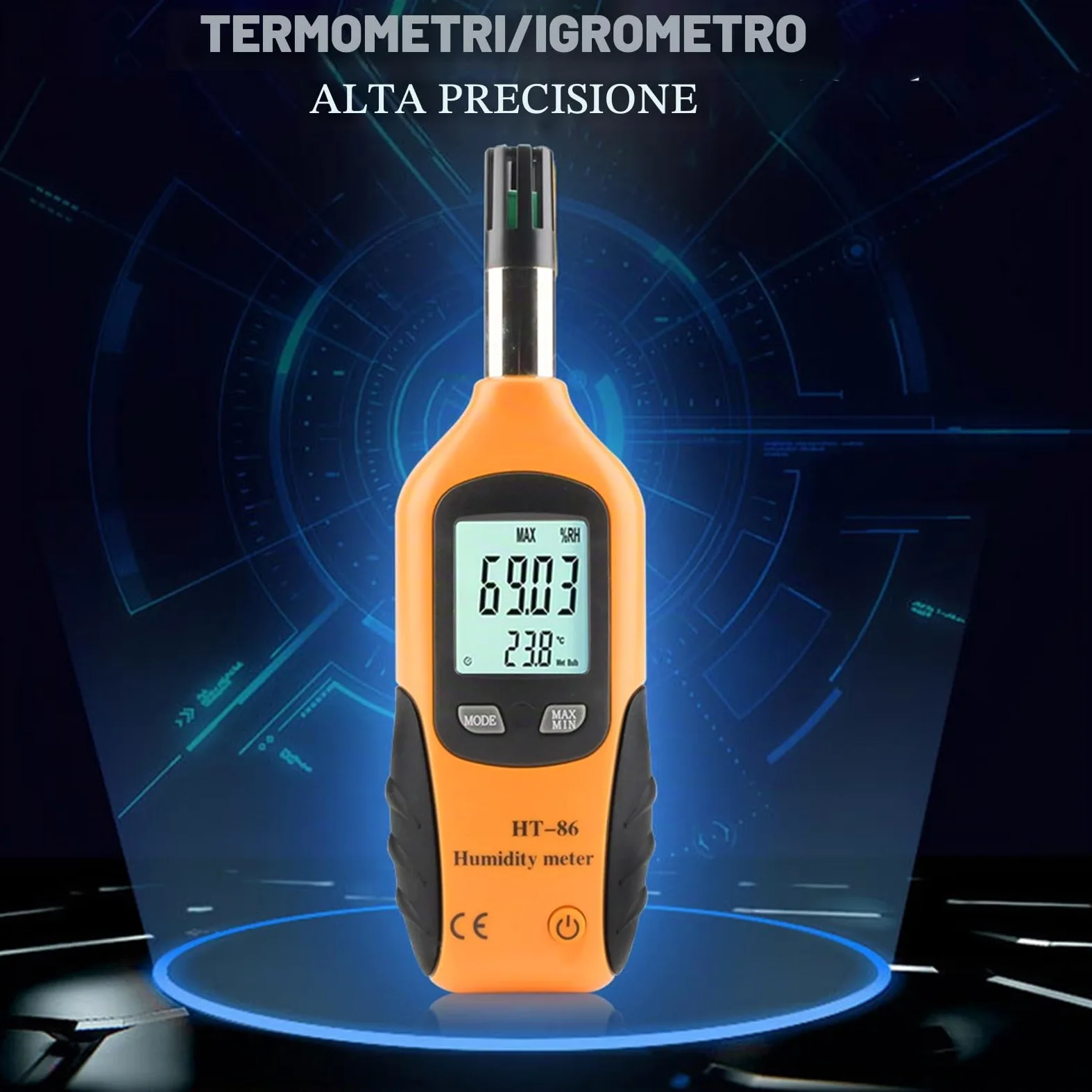 Akozon Tester Umidità, termometro igrometro, termometro digitale, igrometro, temperatura e umidità, misuratori di umidità con schermo LCD retroilluminato