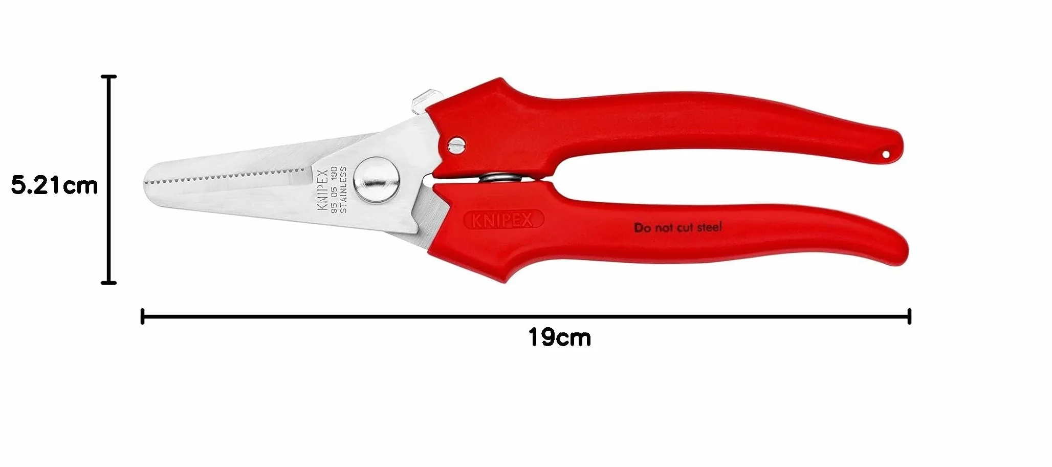 KNIPEX Cesoia combinata rivestiti in resina termoplastica 190 mm, 95 05 190
