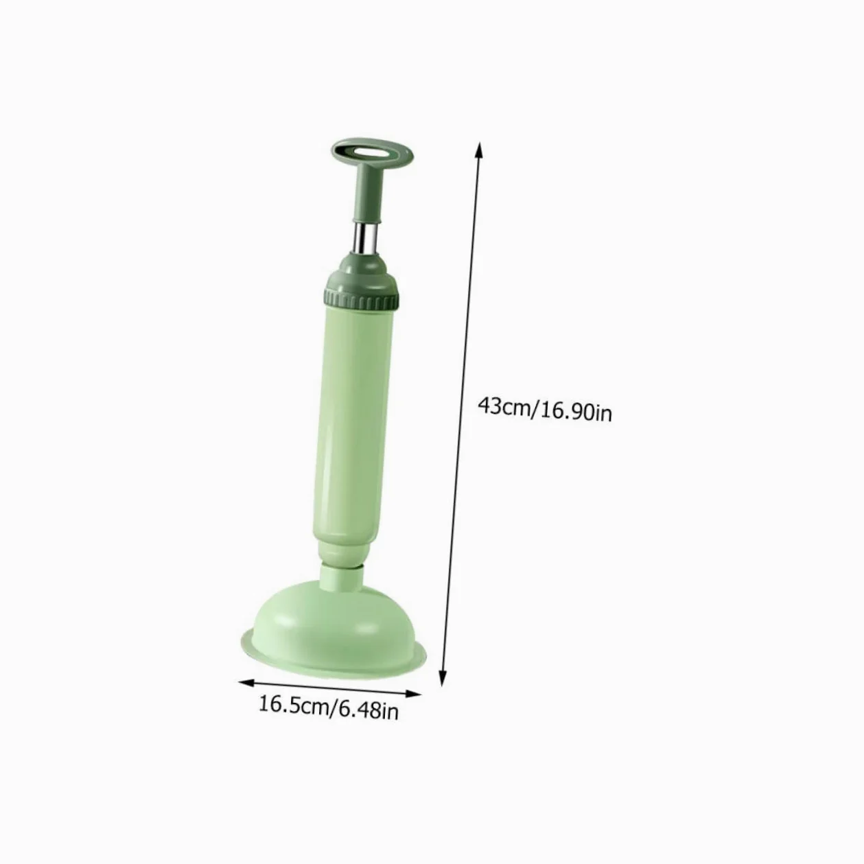 Ciieeo Stura Water a Pressione 2 Pezzi, Pompa Stura WC in PVC e Acciaio Inox, per Bagno e Cucina, Rimuove Blocchi Maggiore Pressione