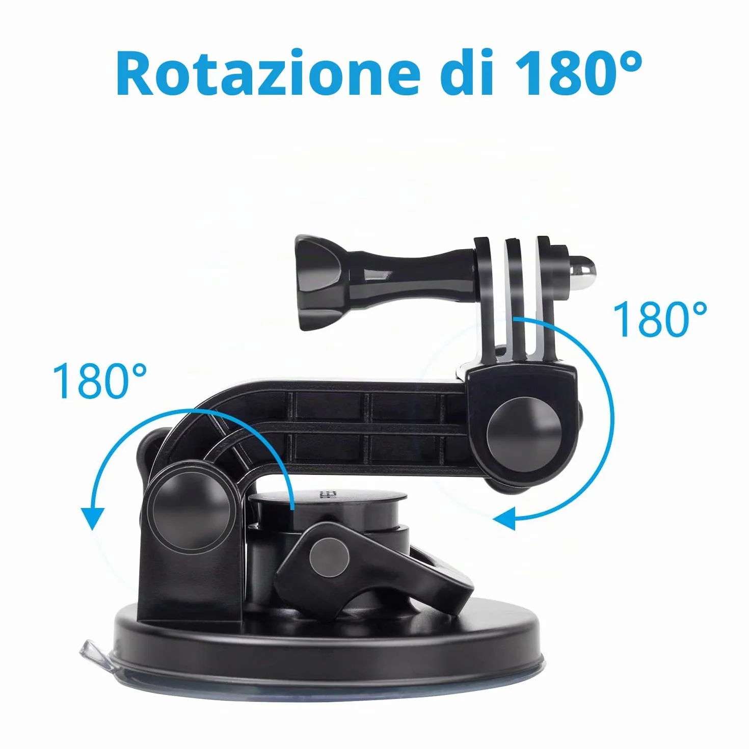 Suptig Supporto a ventosa per Gopro Hero 13 Hero 12 Hero 11 Hero 10 Hero 9 Hero 8 Hero 7 Hero 6 Hero 5 Hero 4 Hero 3+ Hero 3/2 Hero+Session/Akaso/Dji osmo Applicare su parabrezza e finestra dell'auto