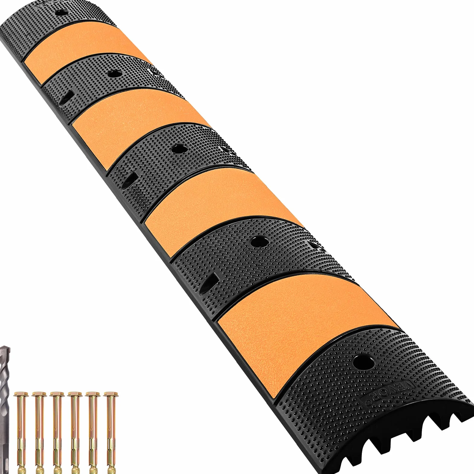 VEVOR Rampa Rallentatore in Gomma 1 Pezzo 2 Canali 185cm 9980 kg Dosso Rallentatore per Strada