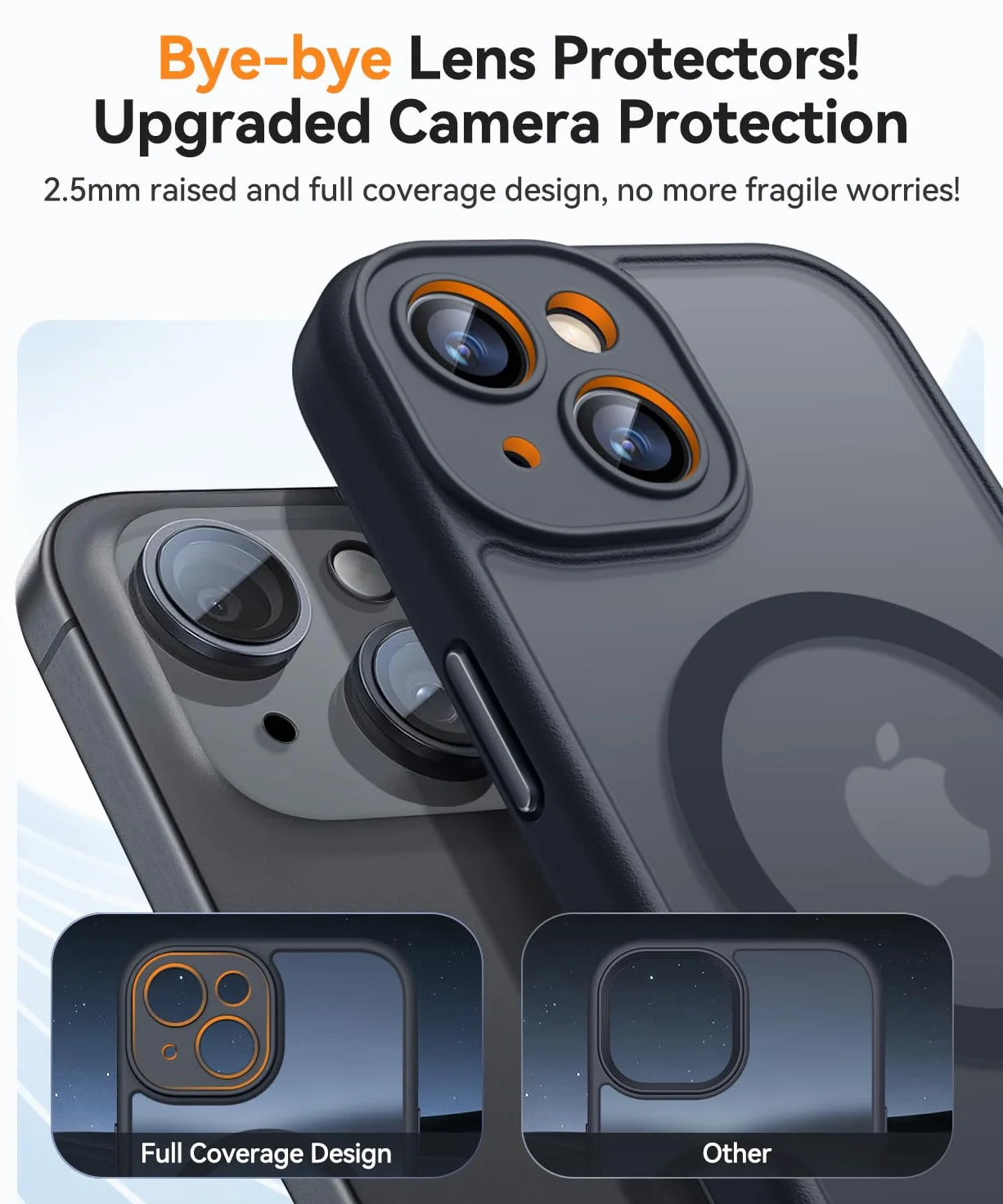 CANSHN Cover Magnetica per iPhone 13(6,1 Pollici), Compatibile con MagSafe, [Protezione Completa Della Fotocamera], Custodia Traslucida Opaca Protettiva Sottile Antiurto,Nero