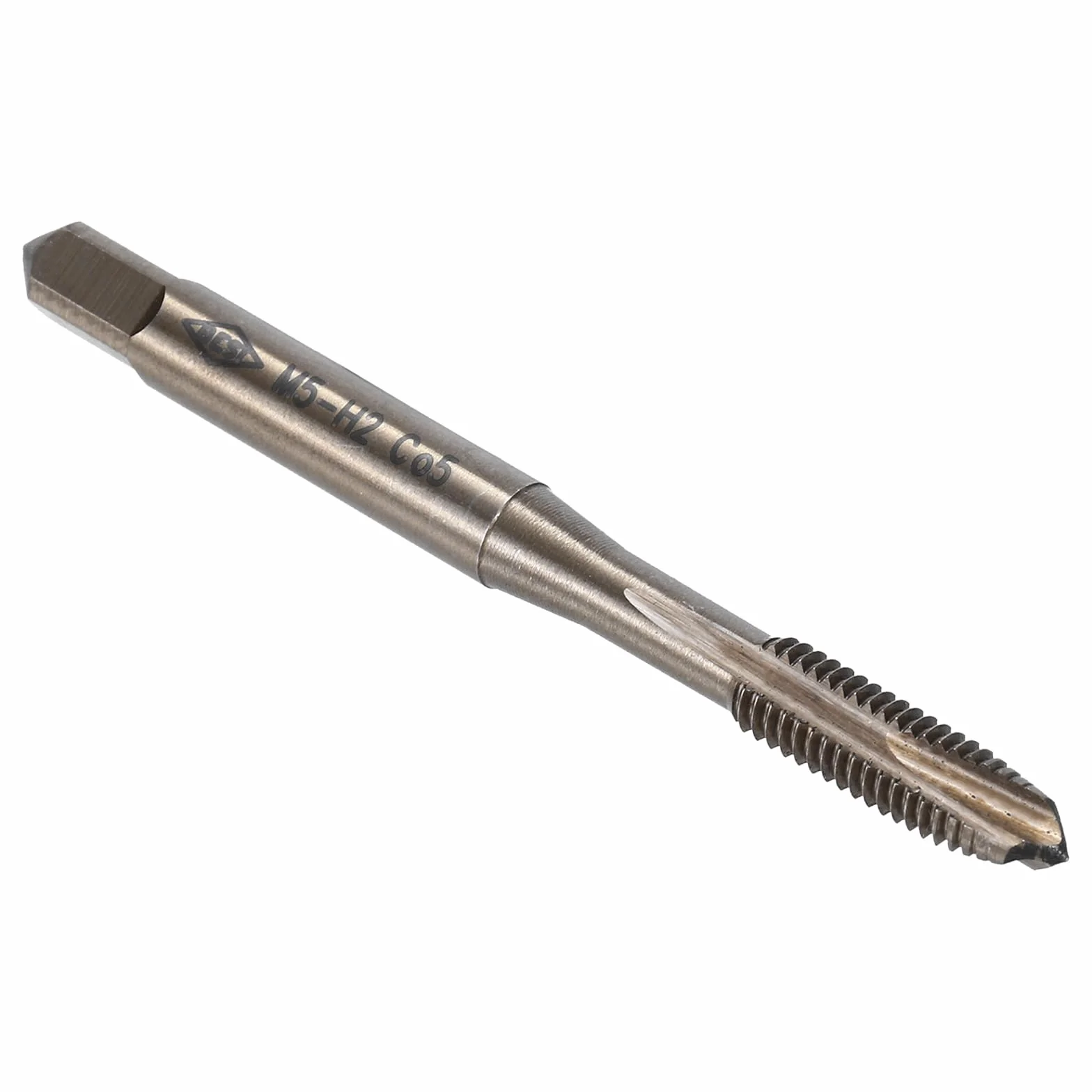 Maschio A Punta Spirale M5 x 0.8 Filettatura Rettificata H2 Acciaio Rapido M35 Cobalto