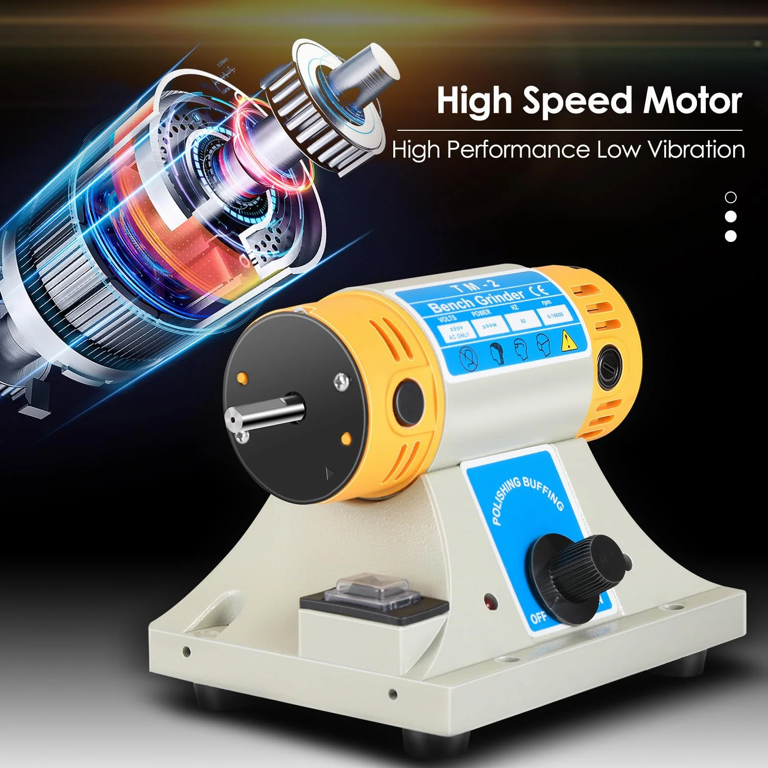 Lucidatrice da banco 350W 10000 rpm per taglio e lucidatura giada