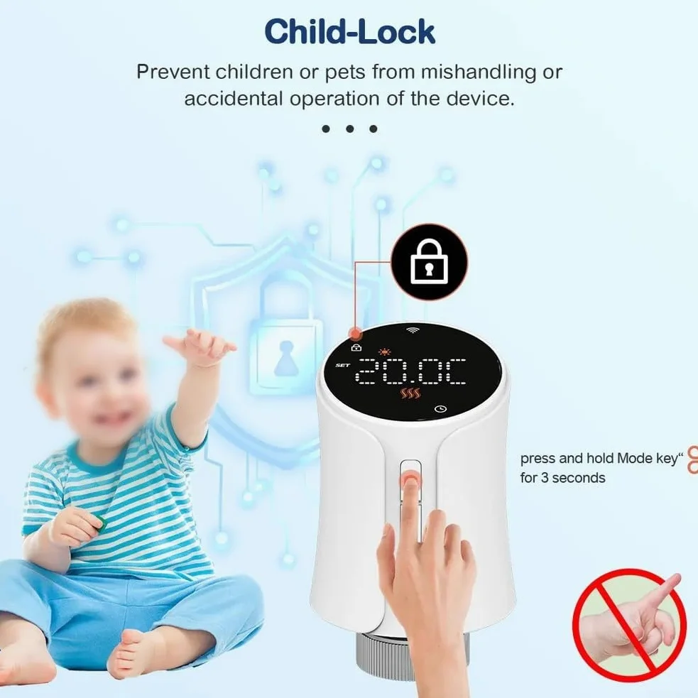 Valvola termostatica per termosifone intelligente Tuya Smart App Control - Termostato programmabile per riscaldamento settimanale compatibile con & Alice