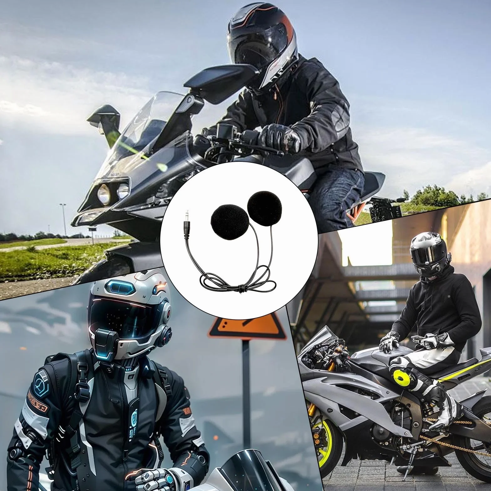Generico Altoparlanti per Casco, Cuffie per Caschi da Moto, Attrezzatura Sportiva per Sci, Ciclismo, Moto da Neve, Mountain Bike, e Snowboard