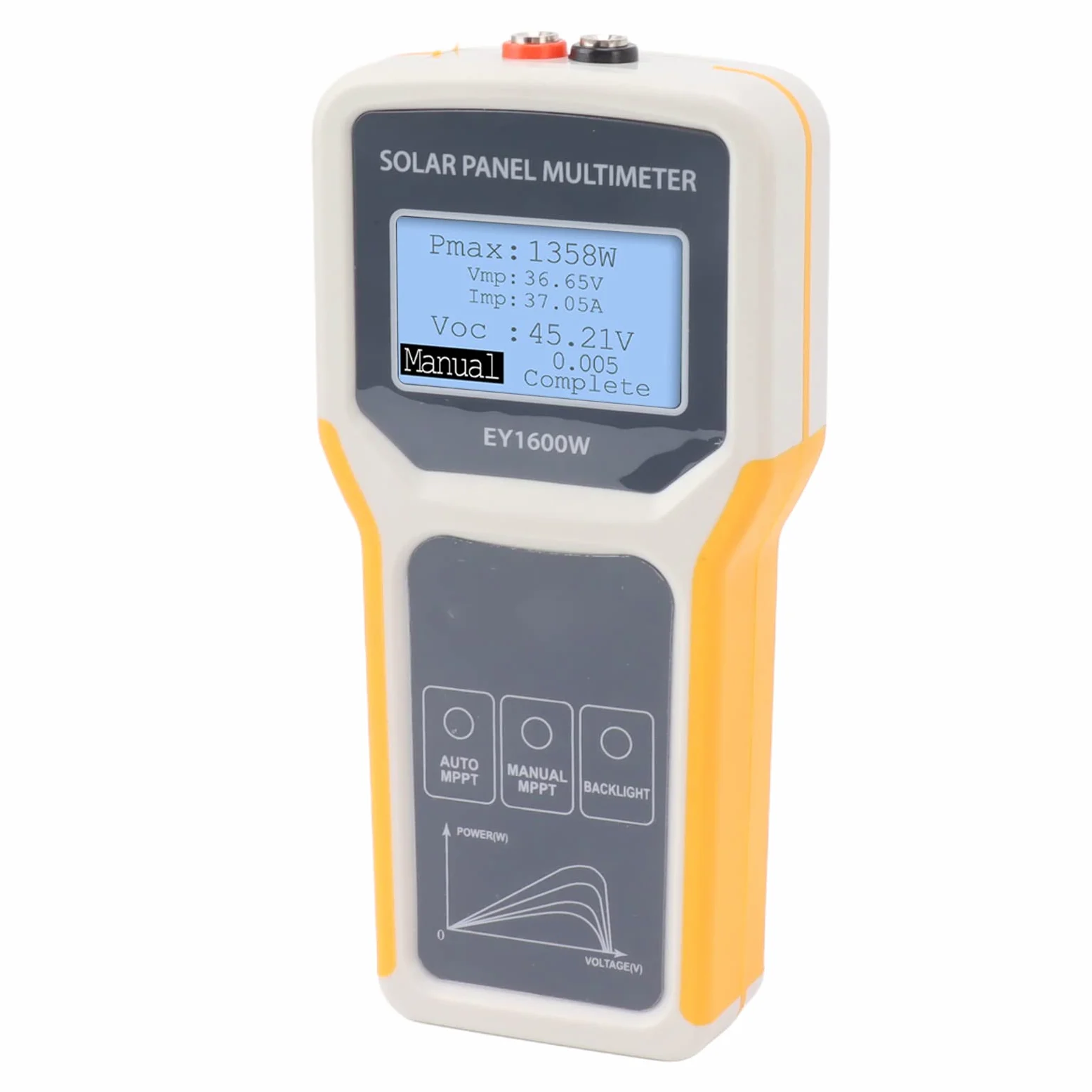 VGEBY Multimetro, Materiale ABS, Tester per Pannelli Solari con Retroilluminazione LCD per Test di Tensione a Circuito Aperto MPPT, Ideale per Installatori e Utenti di Pannelli Solari