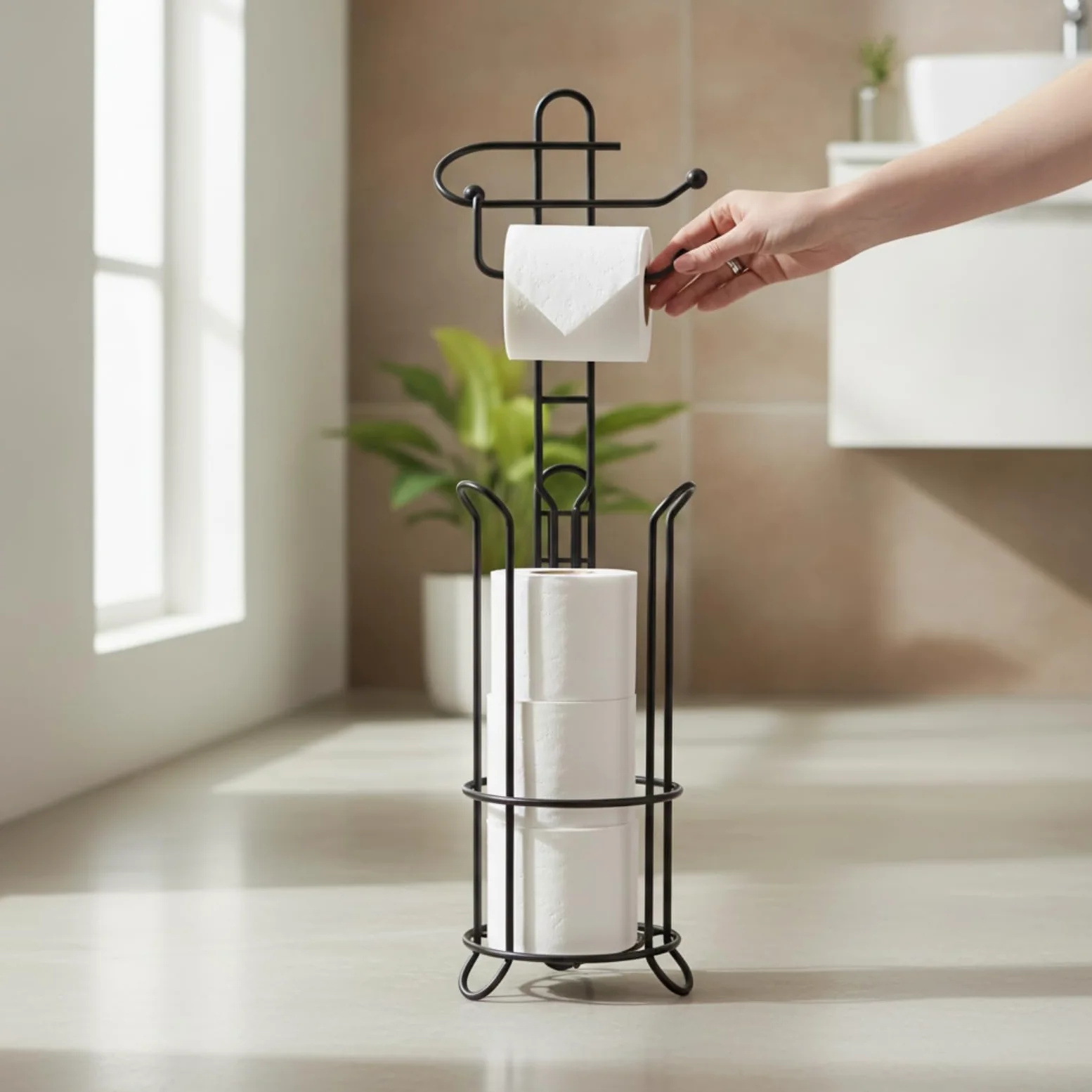Portarotolo con Riserva Stabile | Funzionale, Accessorio, per Bagno