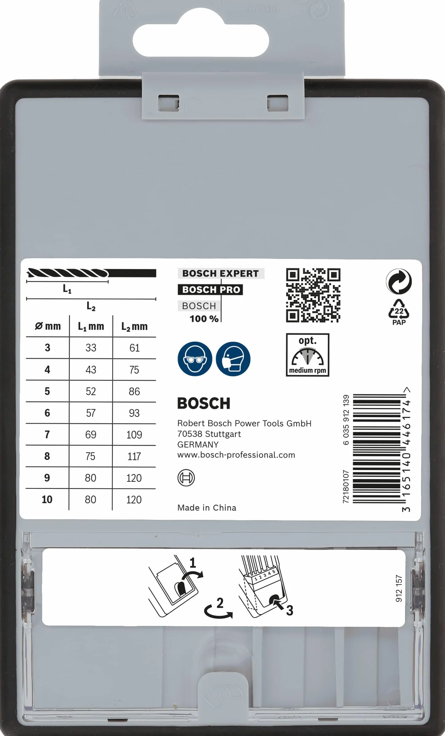 Bosch 8x Set punte elicoidali per legno PRO Wood Ø 3-10 mm Professional Accessorio Trapano