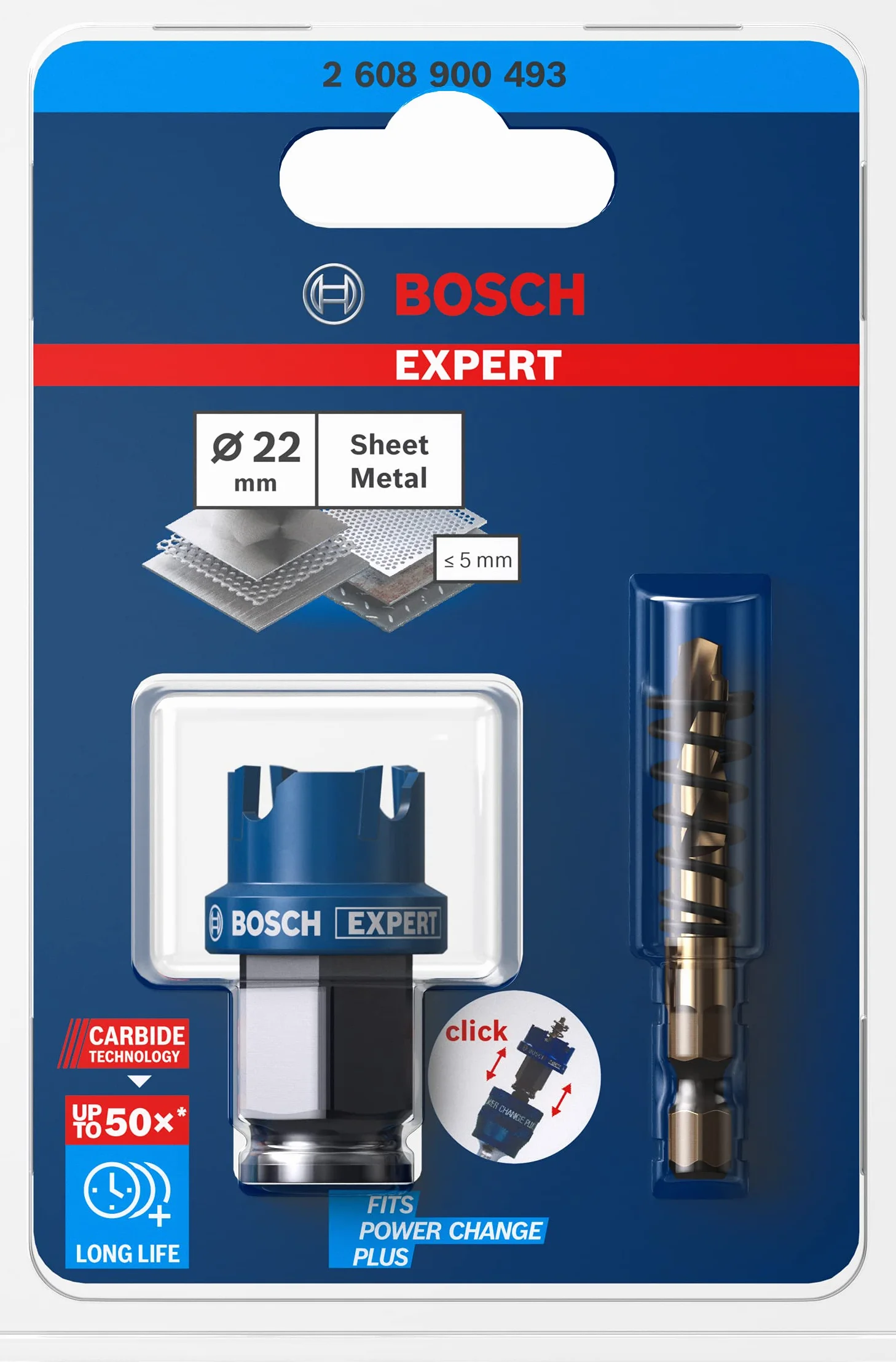 Bosch Professional Seghe a Tazza Expert Sheet Metal Ø 22 mm Accessorio Trapano a Percussione