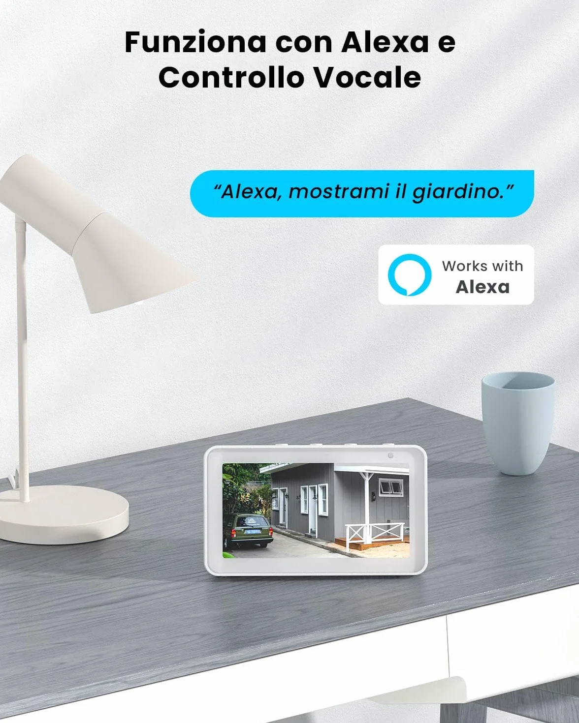 ieGeek 2K Telecamera Wi-Fi Esterno/Interno Senza Fili Batteria, Faro e Allarme Integrato, Visione Notturna a Colori, Rilevamento Movimento PIR, 2 Vie Audio, SD/Cloud Archiviazione, 2,4GHz WiFi, IP65