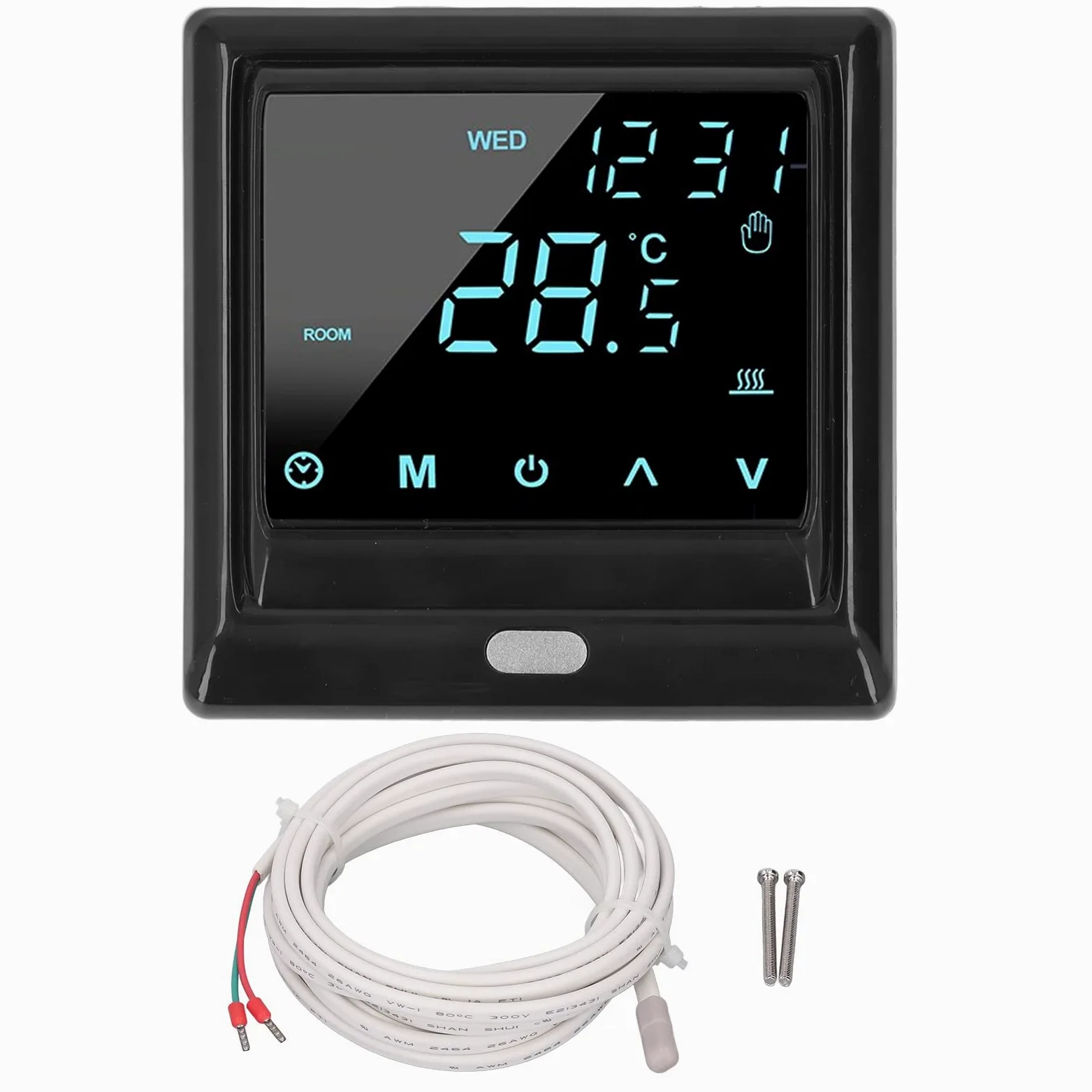 Gonetre Termostato Intelligente con Touchscreen LCD, Telecomando con App WiFi per Il Riscaldamento Domestico | Custodia in ABS, Sensore , Compatibile AC85-250V, Doppio Funzionamento Tramite Touch o App , capacità di Carico 16A