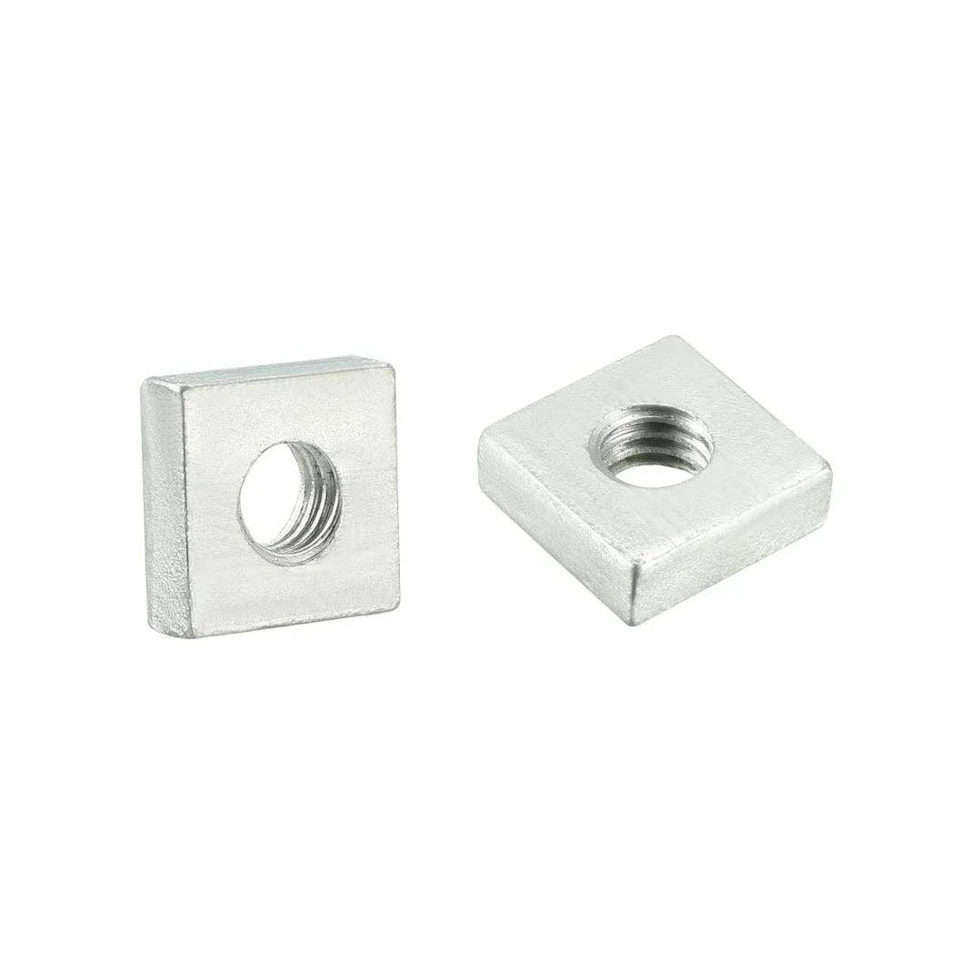 Square Nuts M6 x 12 x 4 mm Metric Coarse Thread Zinc Plated 50 Pcs