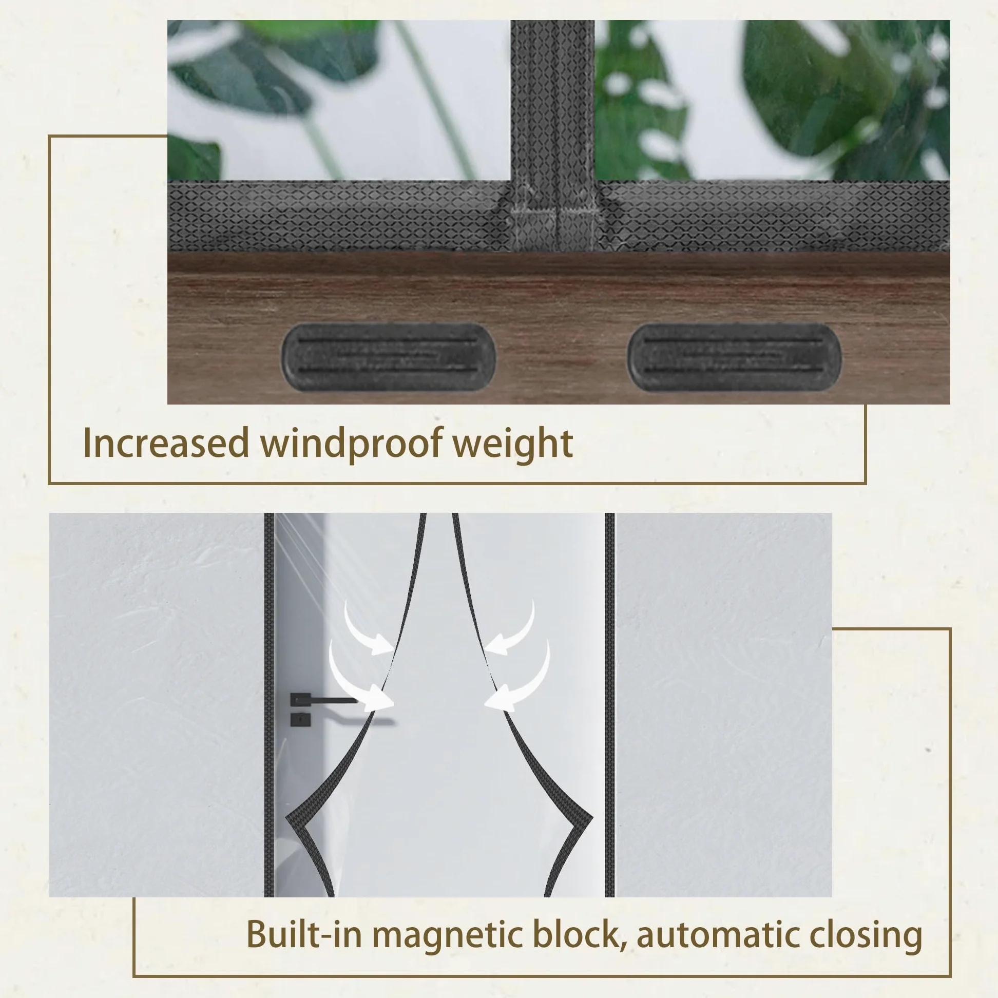 Termico Tenda Magnetica 100 x 290 cm Contro Freddo Antivento Eva Tenda Termica Trasparente Chiusura Automatica per Porte Finestra D'Ingresso Cucina Soggiorno, Nero