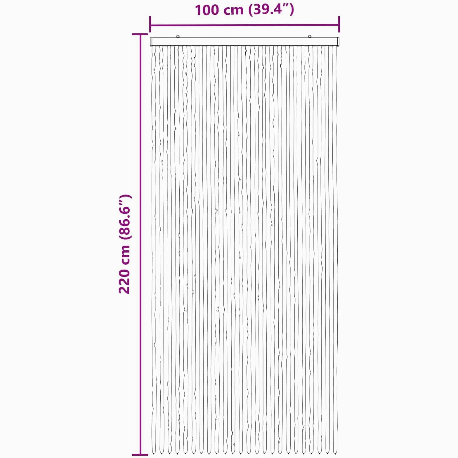 Zanzariera in ciniglia, 100 x 220 cm, per porte, finestre, balconi, terrazze, con chiusura automatica, ingresso dell'aria