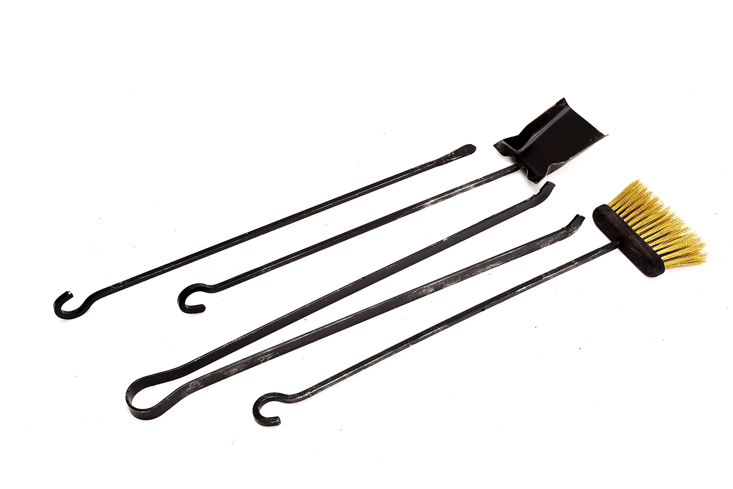 Set accessori camino completo, ferro forgiato con pomo,pesante