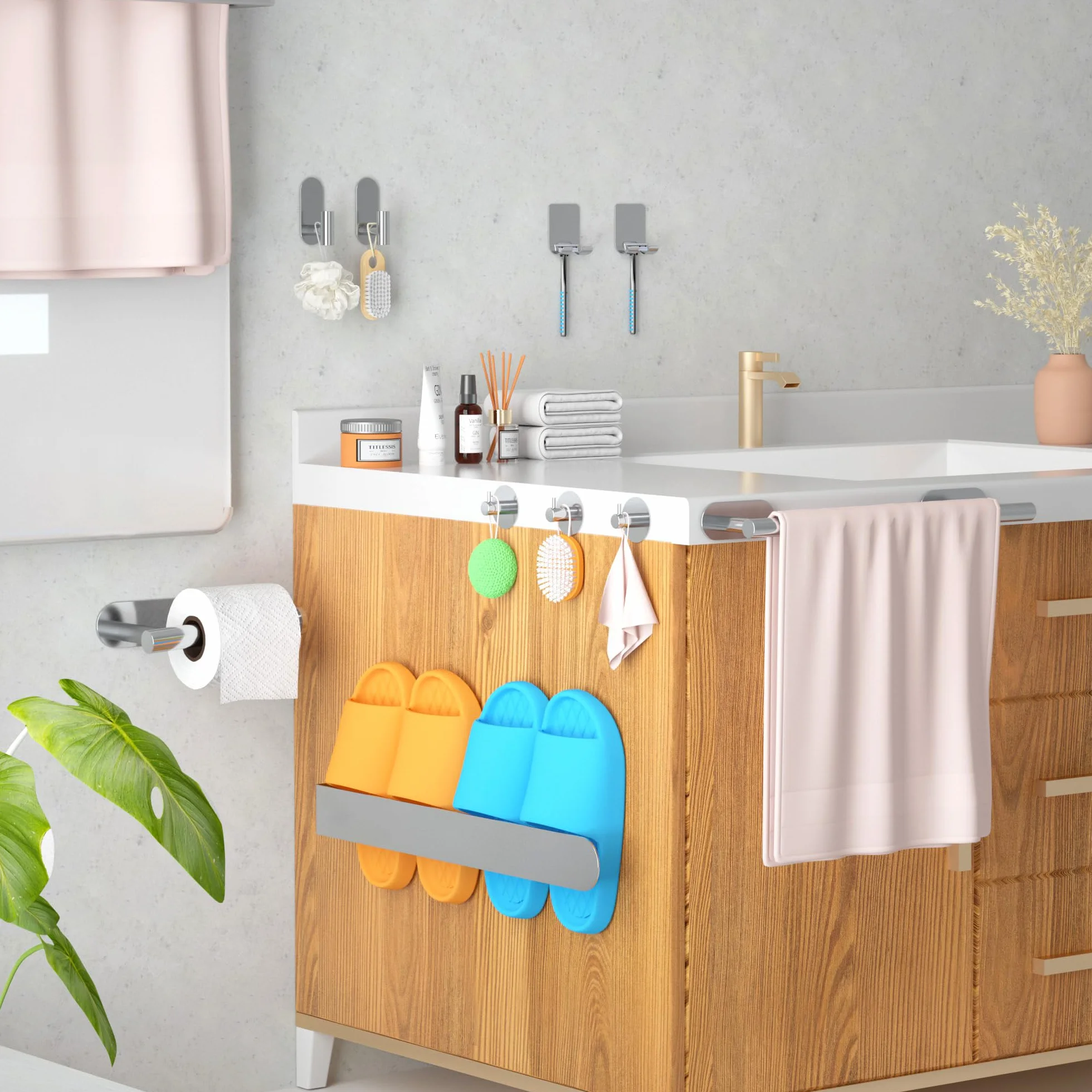 AIKER Porta Asciugamani Bagno Adesivo 10PCS Acciaio Inossidabile SUS304 Ispessito