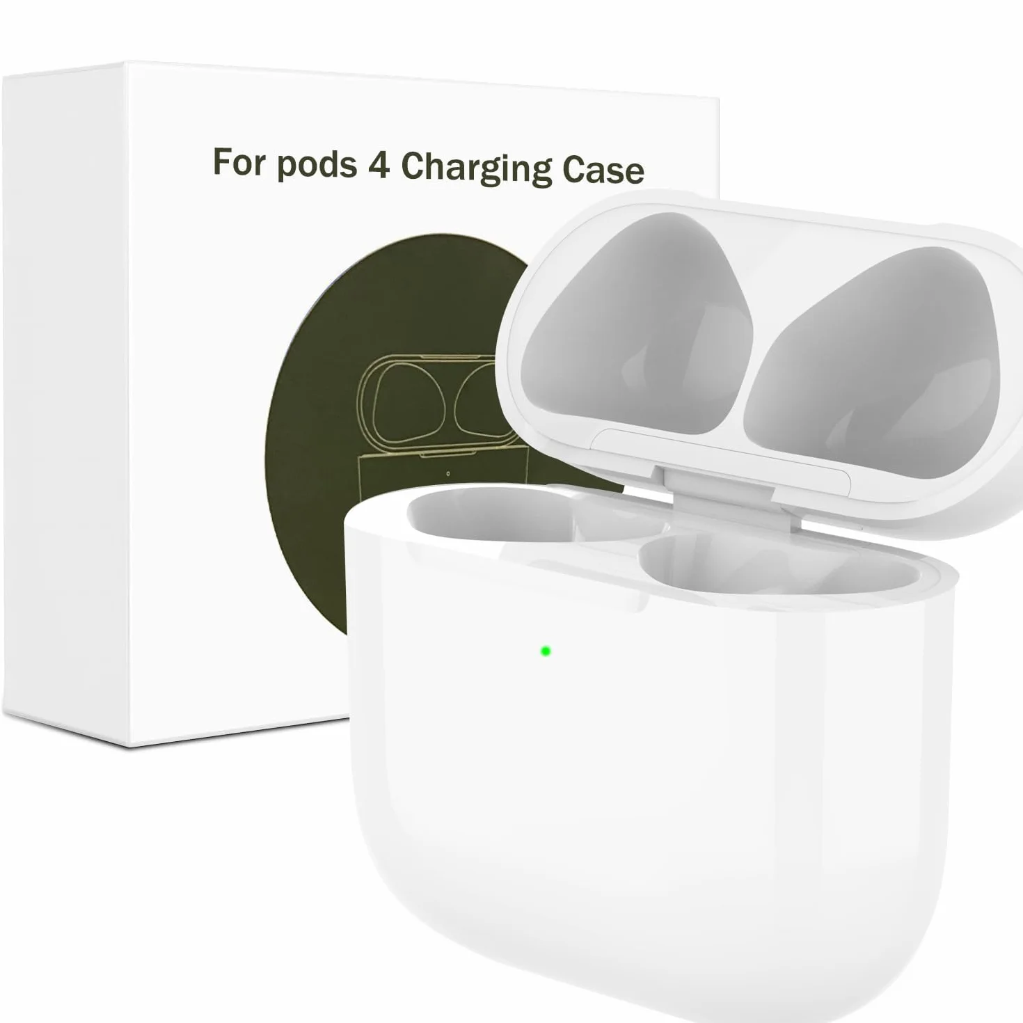 Custodia di Ricarica compatibile con Air Pod 4 (2024) Generazione, Type-C Wireless Charging Case con Accoppiamento Bluetooth Pulsante di Sincronizzazione Ricarica Cablata e Wireless