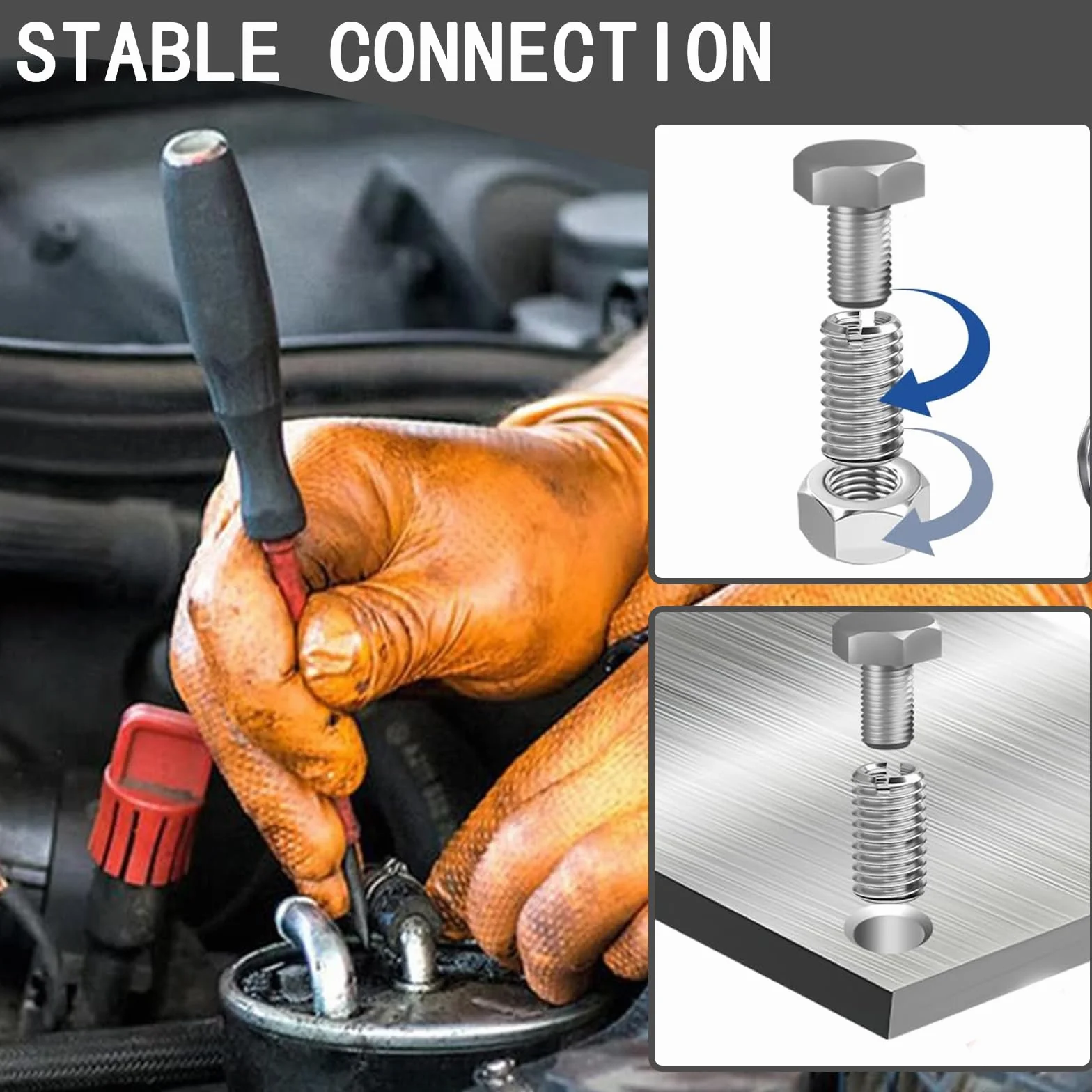 12 pezzi Inserti Filettati M12 a M10 15 mm, Resistenti Alla Corrosione, Antiruggine, Robusti e Durevoli, Inserto Filettato per Progetti di Arredamento, Automobili e Apparecchi Meccanici