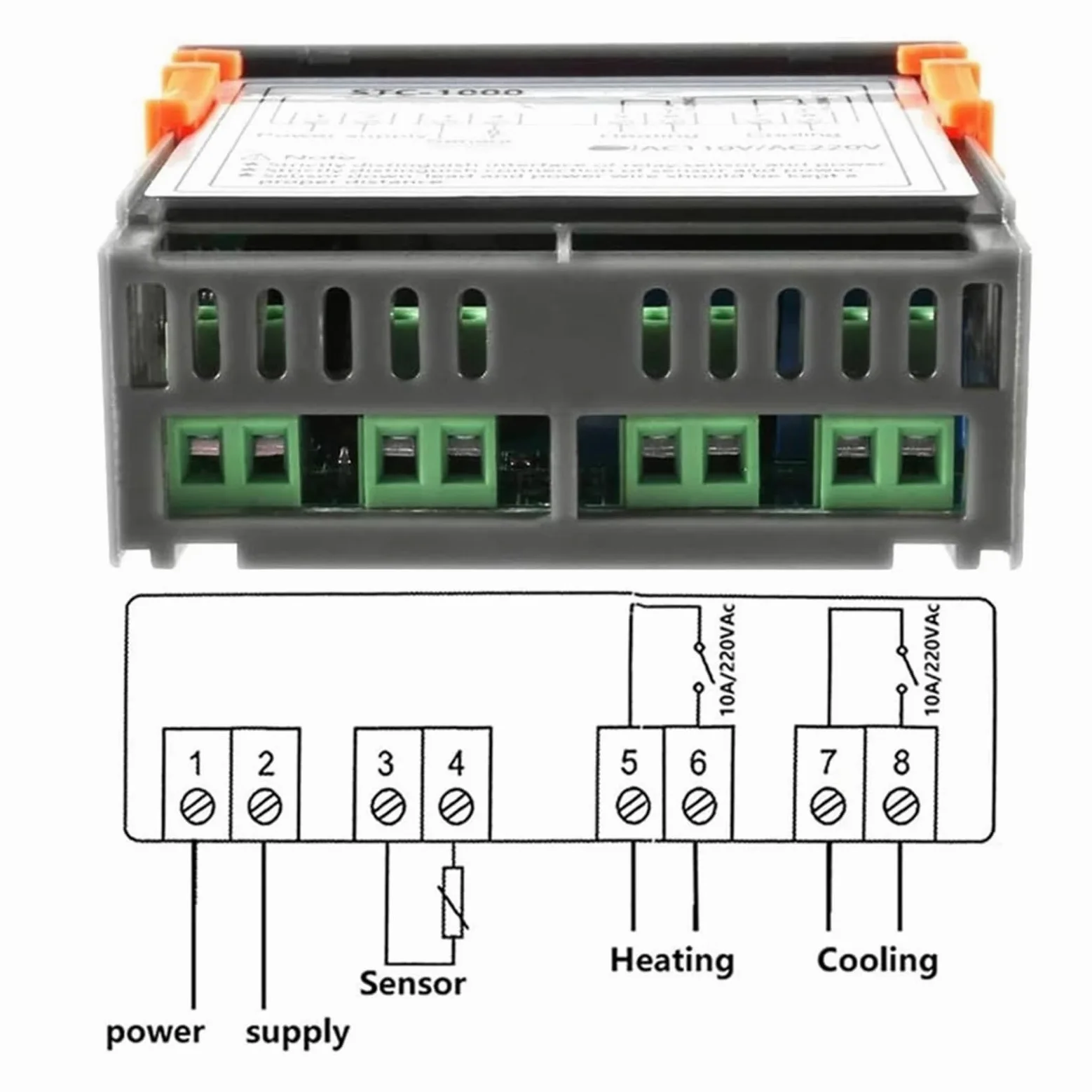 Smart STC-1000 Regolatore di temperatura LED Termostato digitale Termoregolatore Incubatore Relè Riscaldamento e raffreddamento 12 V 220 V
