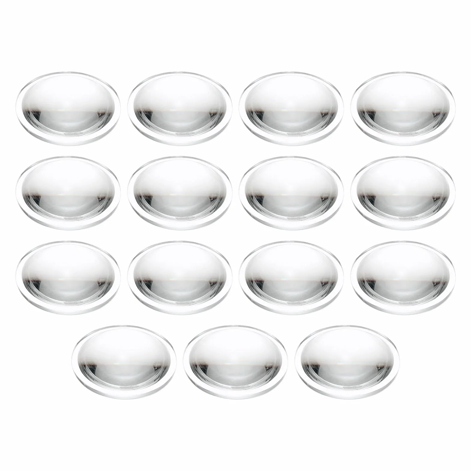 PATIKIL Diametro 33mm Lente Convessa Piatta, 15 Pezzi Altezza 8mm Lente Ottica Convessa Acrilica LED con Bordo per Torcia Faro Auto Bicicletta Proiettore, Trasparente